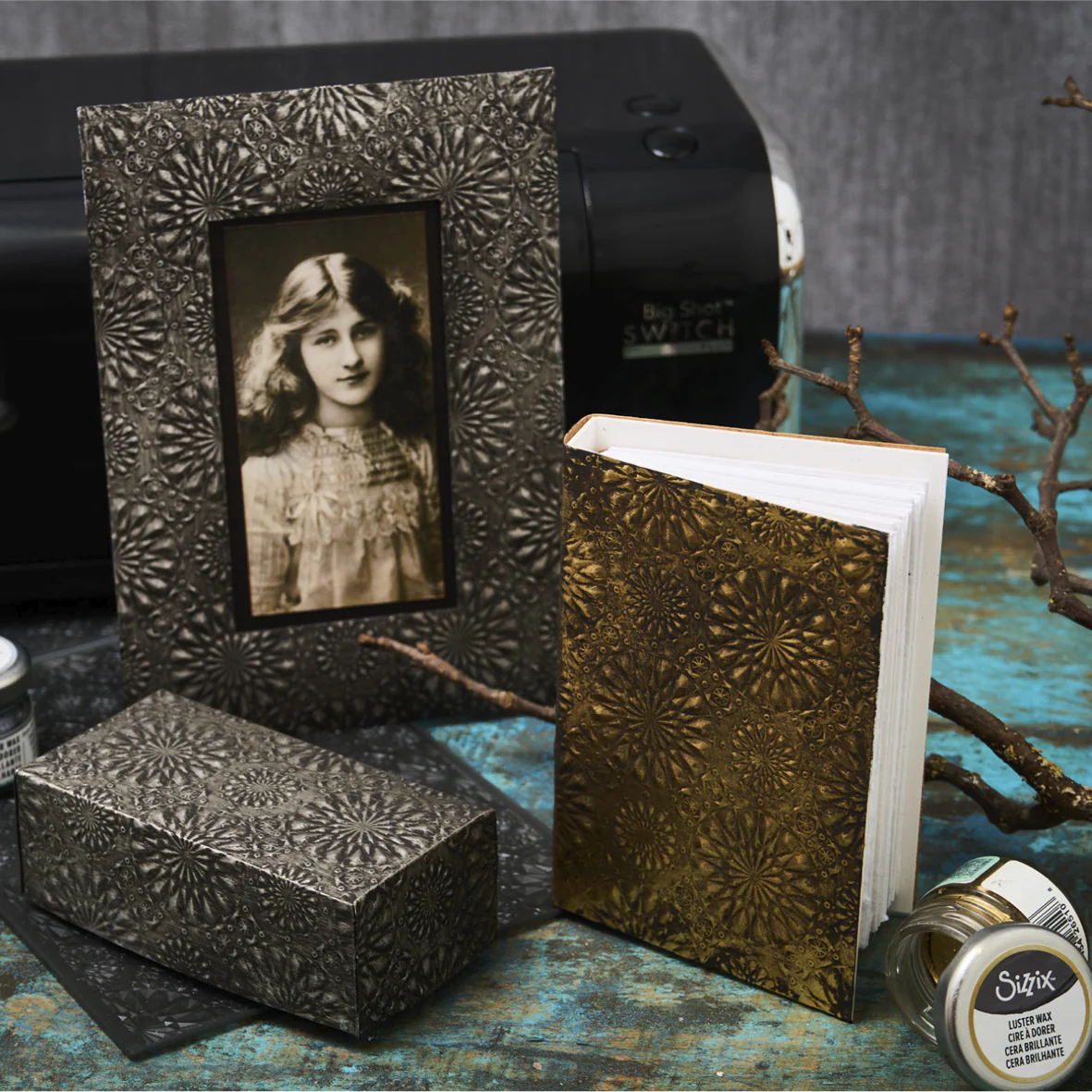 Sizzix 3-D Texture Fades Embossing Folder Bundle by Tim Holtz - Engraved & Kaleidoscope - Image 3