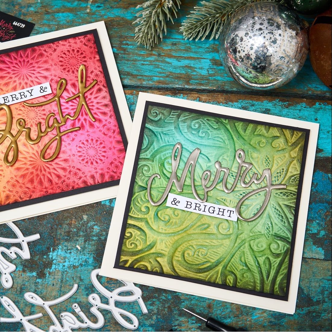 Sizzix 3-D Texture Fades Embossing Folder Bundle by Tim Holtz - Engraved & Kaleidoscope - Image 2