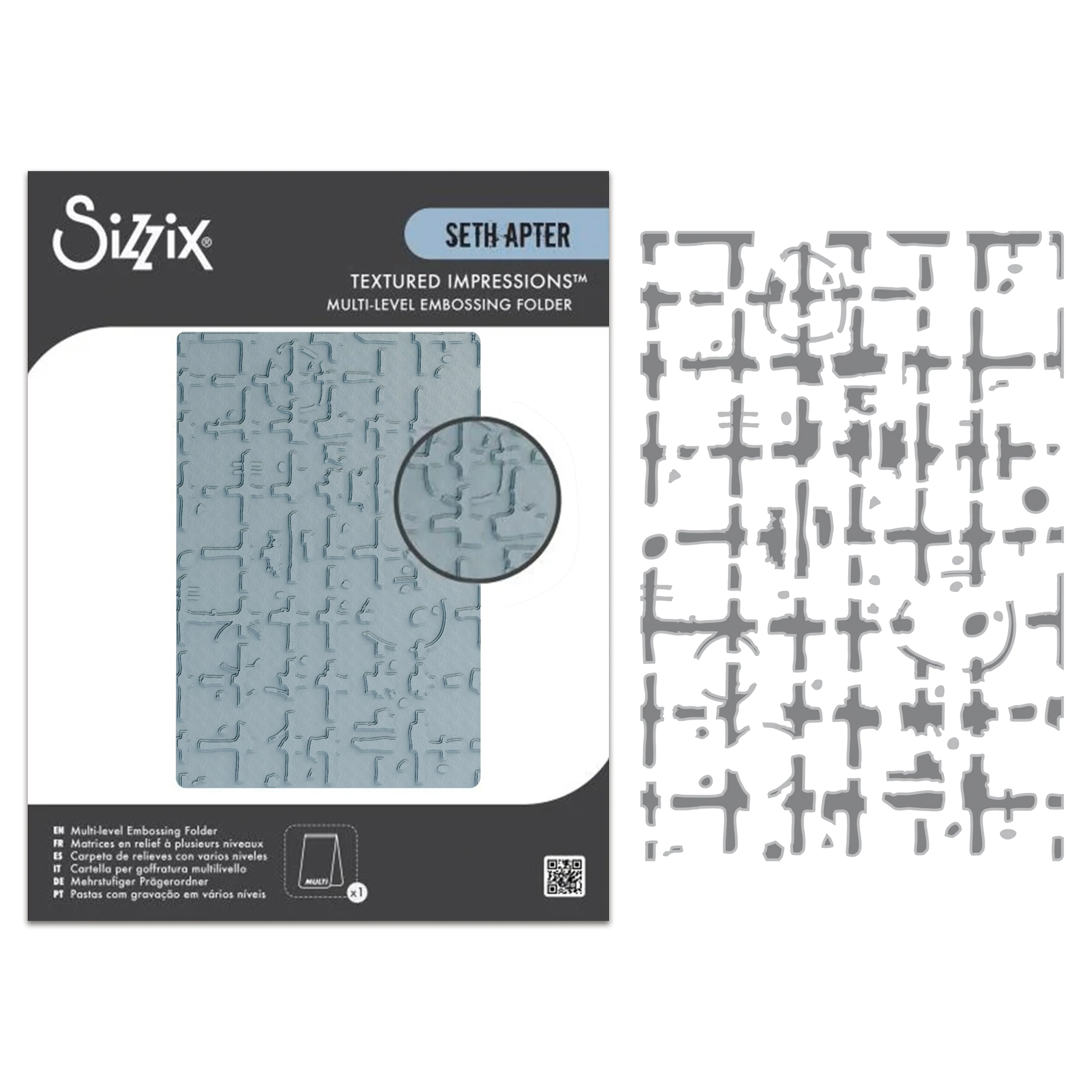 Sizzix Multi-Level Embossing Folder by Seth Apter Grid Graph