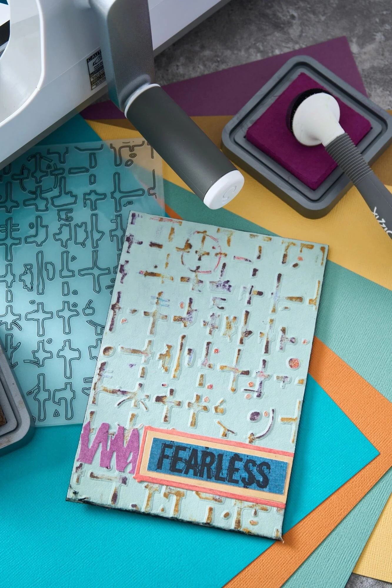 Sizzix Multi-Level Embossing Folder by Seth Apter Grid Graph - Image 2