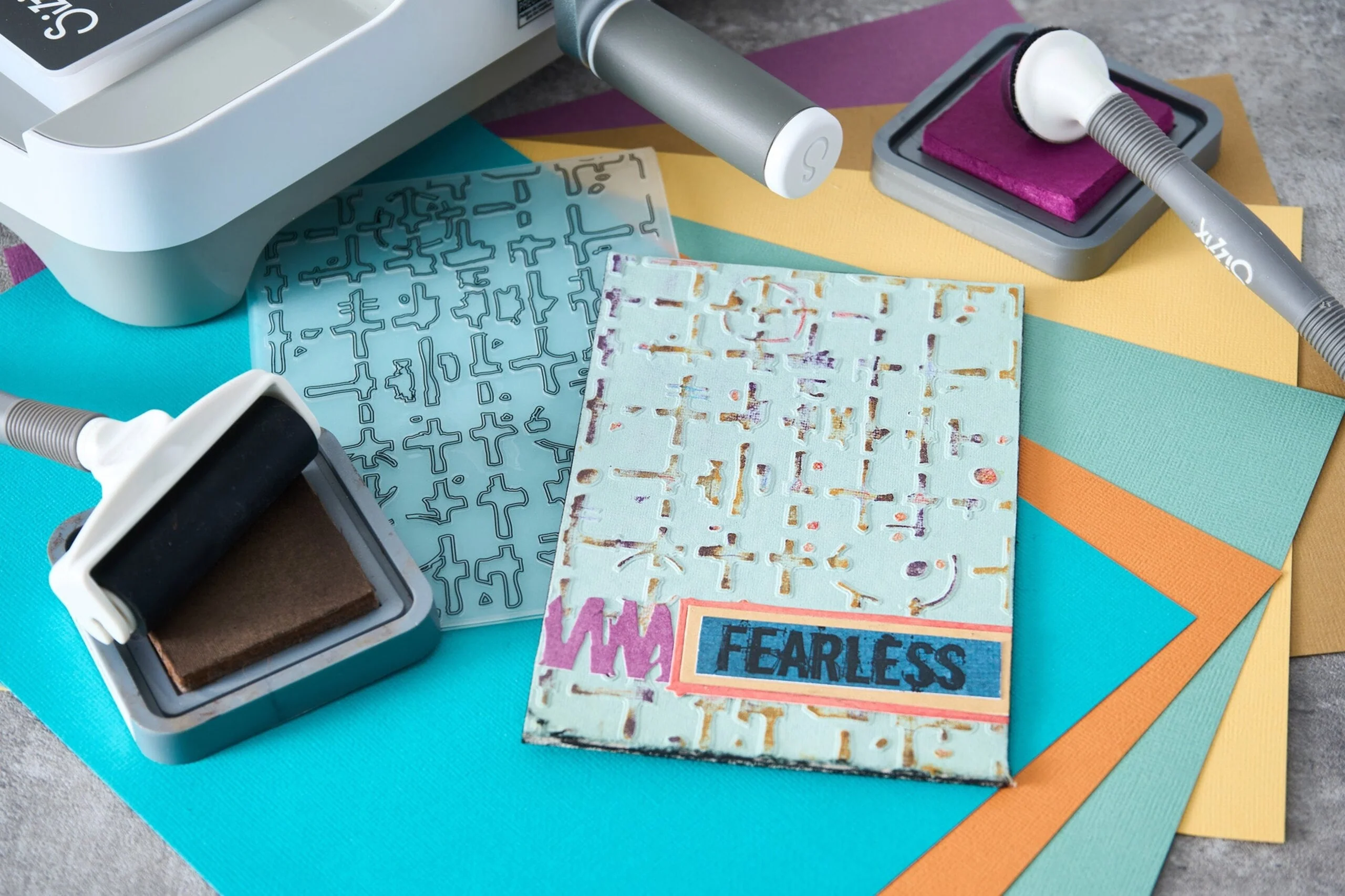 Sizzix Multi-Level Embossing Folder by Seth Apter Grid Graph - Image 3