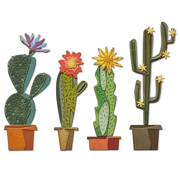 Sizzix Thinlits Die Set 9Pk Funky Cactus By Tim Holtz