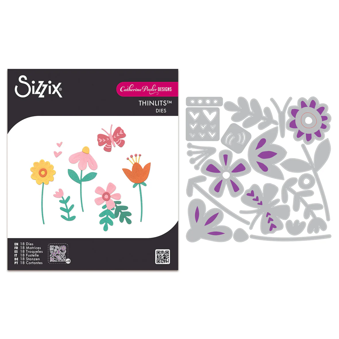 Sizzix Thinlits Die Set Friendly Florals (17pcs) by Catherine Pooler