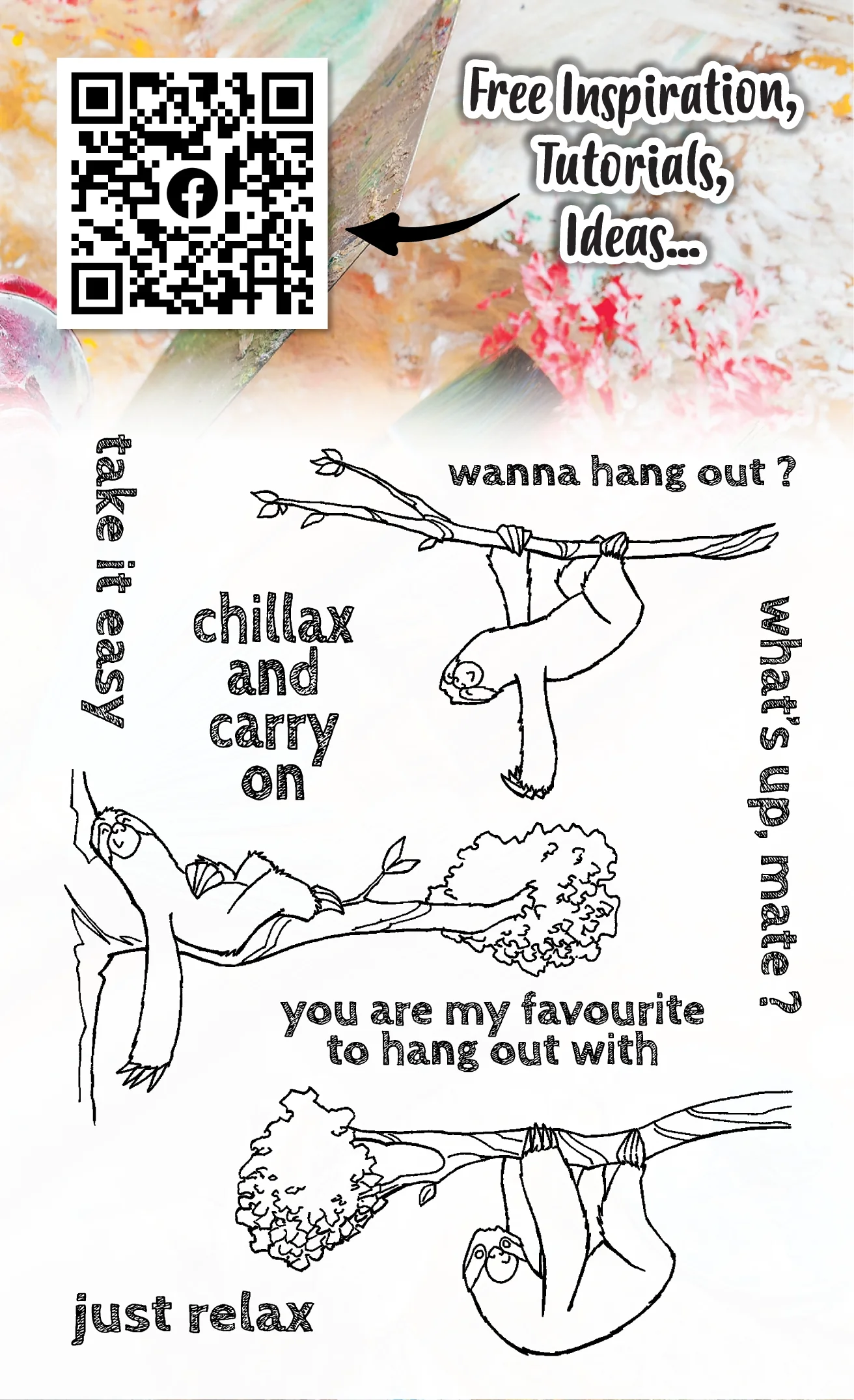 #215 - A6 Clear Stamp Set - Sleepy Sloths - Image 2