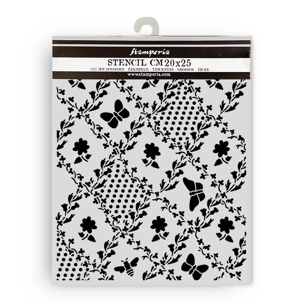 Stamperia Daisy Art Thick Stencil 20x25cm Texture Butterfly and Daisy