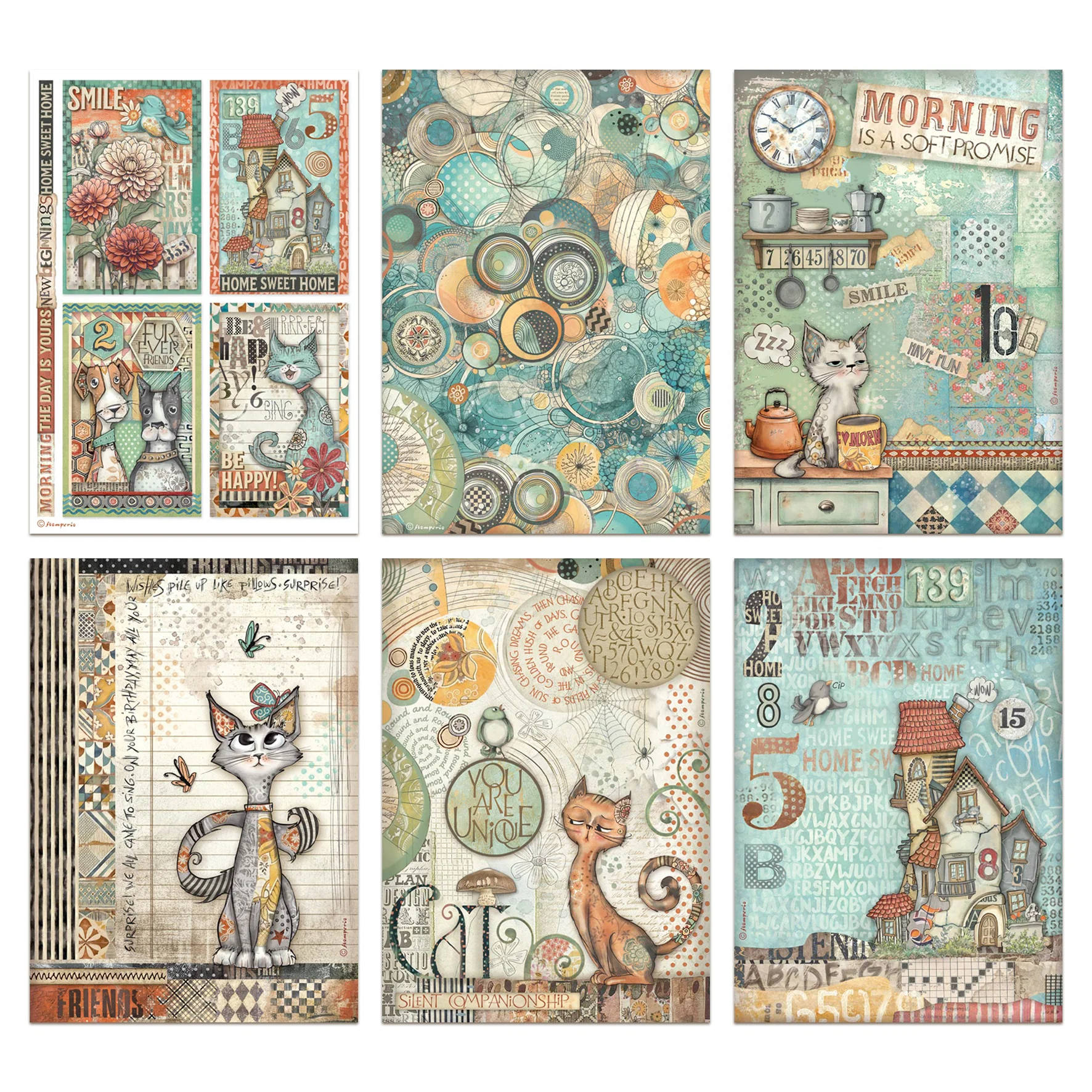 Stamperia Furry Friends A4 Rice Paper Selection (6pcs) - Image 2