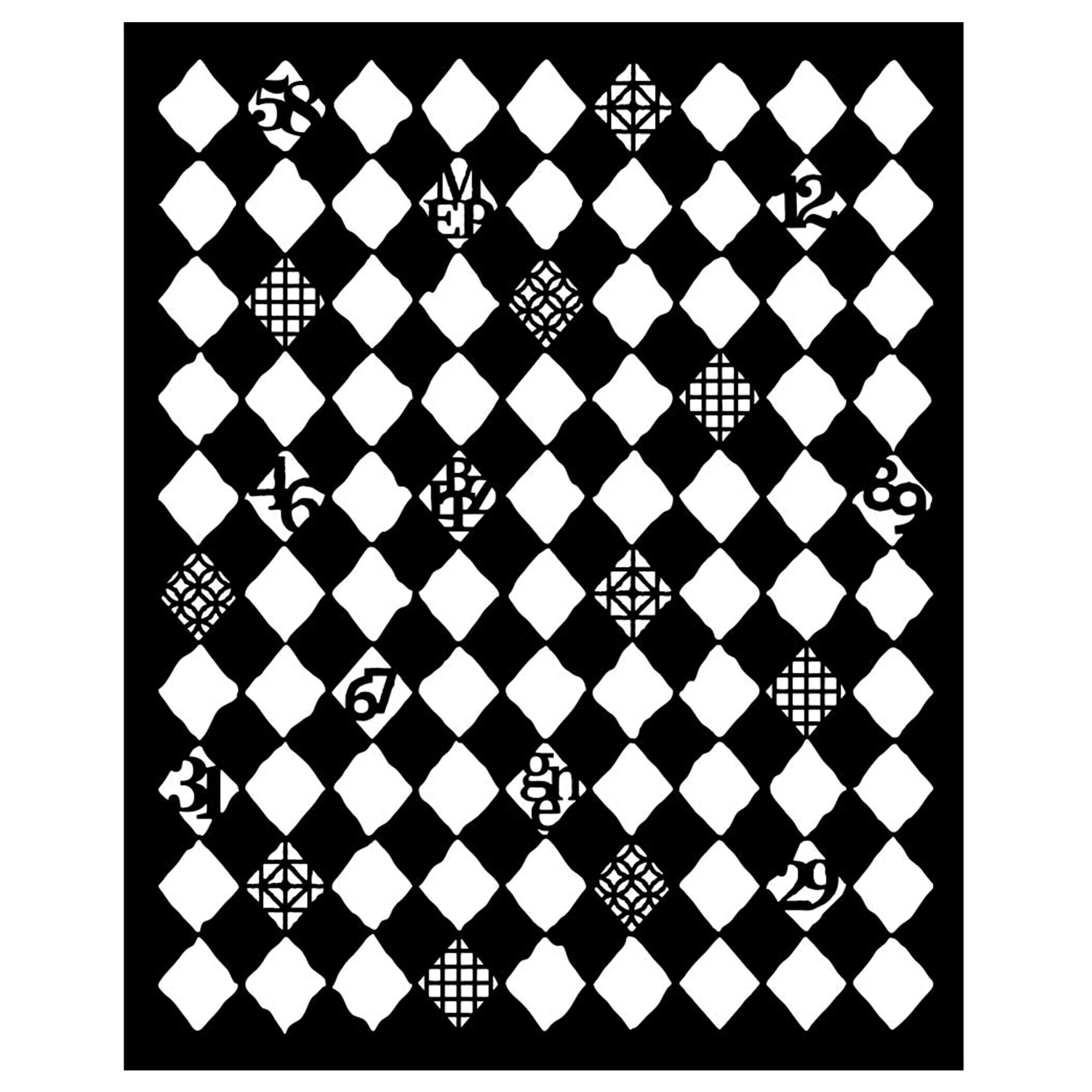Stamperia Furry Friends Thick Stencil 20x25cm Rhombus Pattern - Image 2