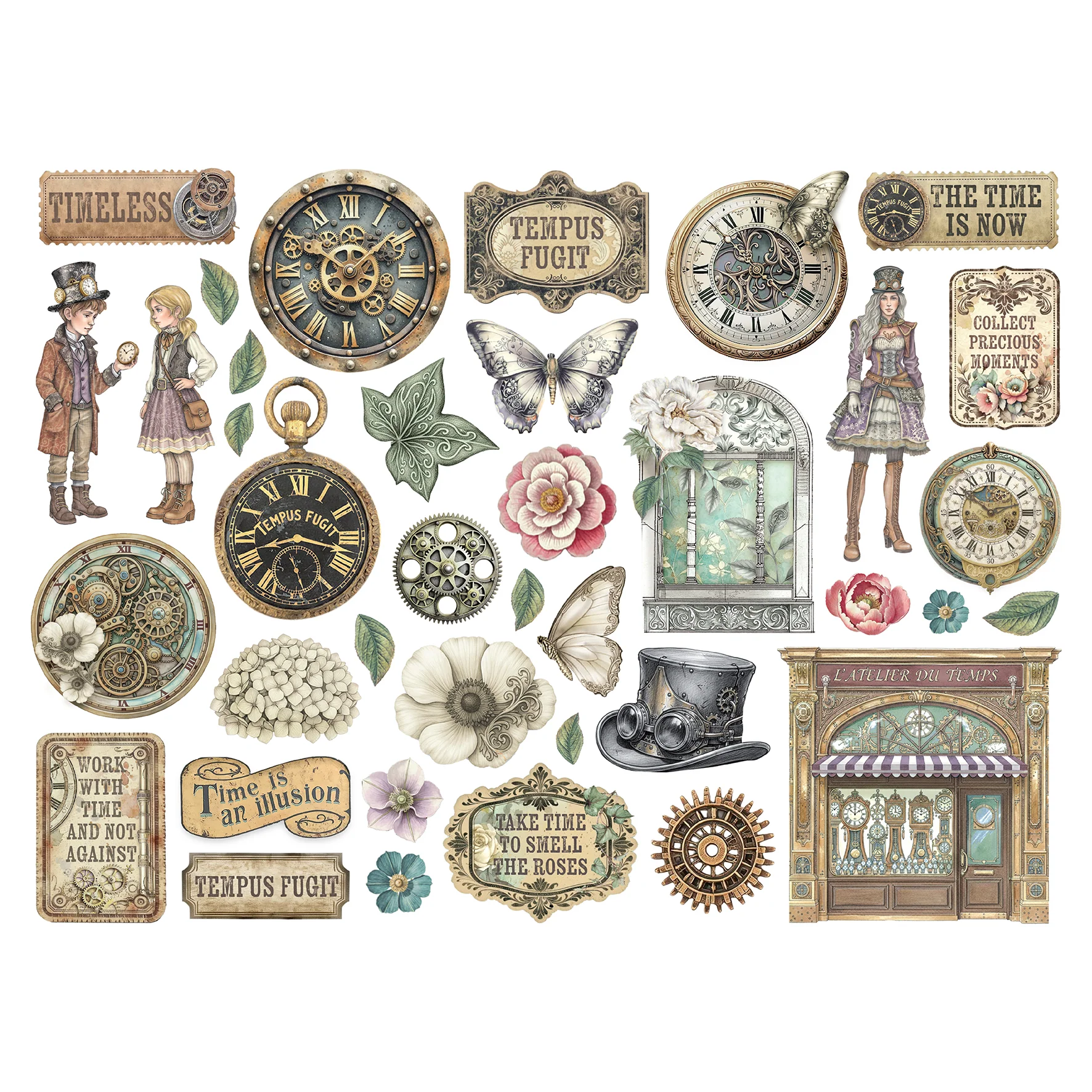 Stamperia Gardens of Time Die Cuts Assorted (38pcs) (DFLDC130) - Image 2