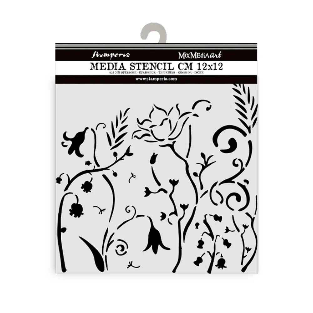 Stamperia Hidden Grove Thick Stencil 12x12cm Flowers