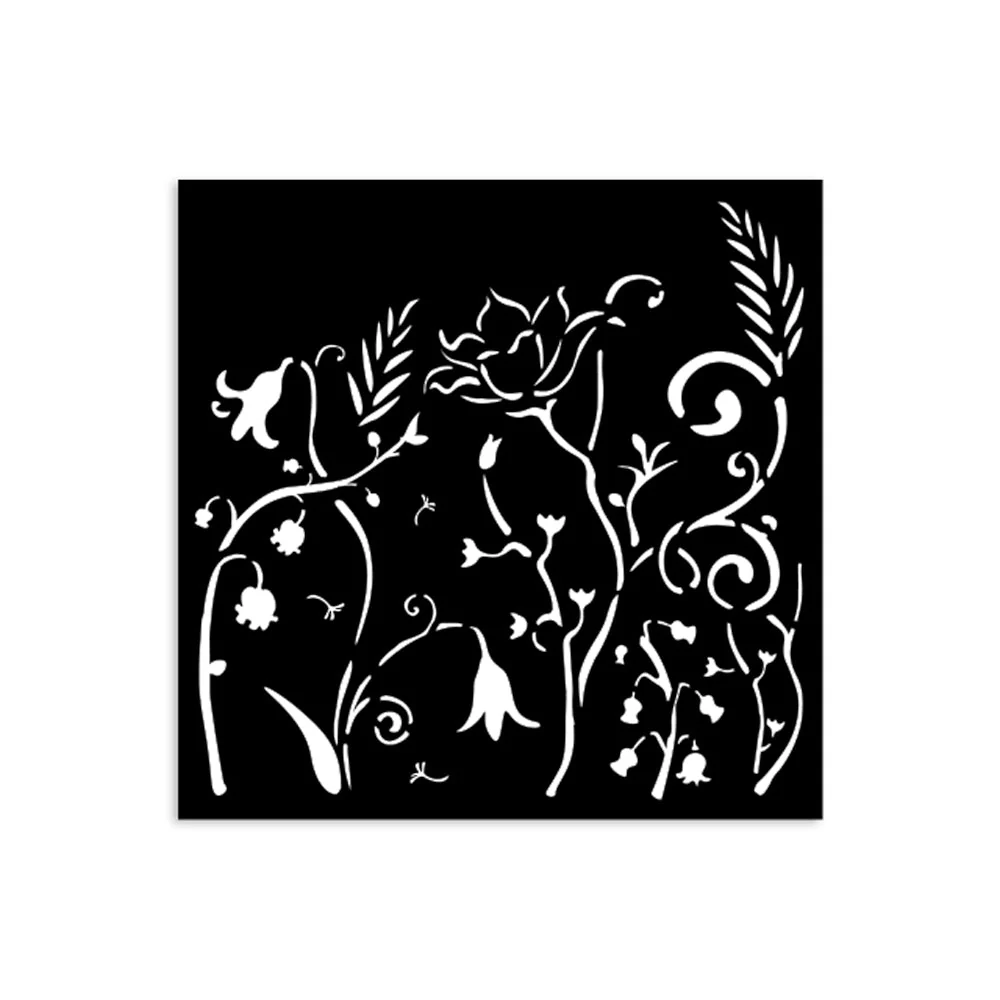 Stamperia Hidden Grove Thick Stencil 12x12cm Flowers - Image 2