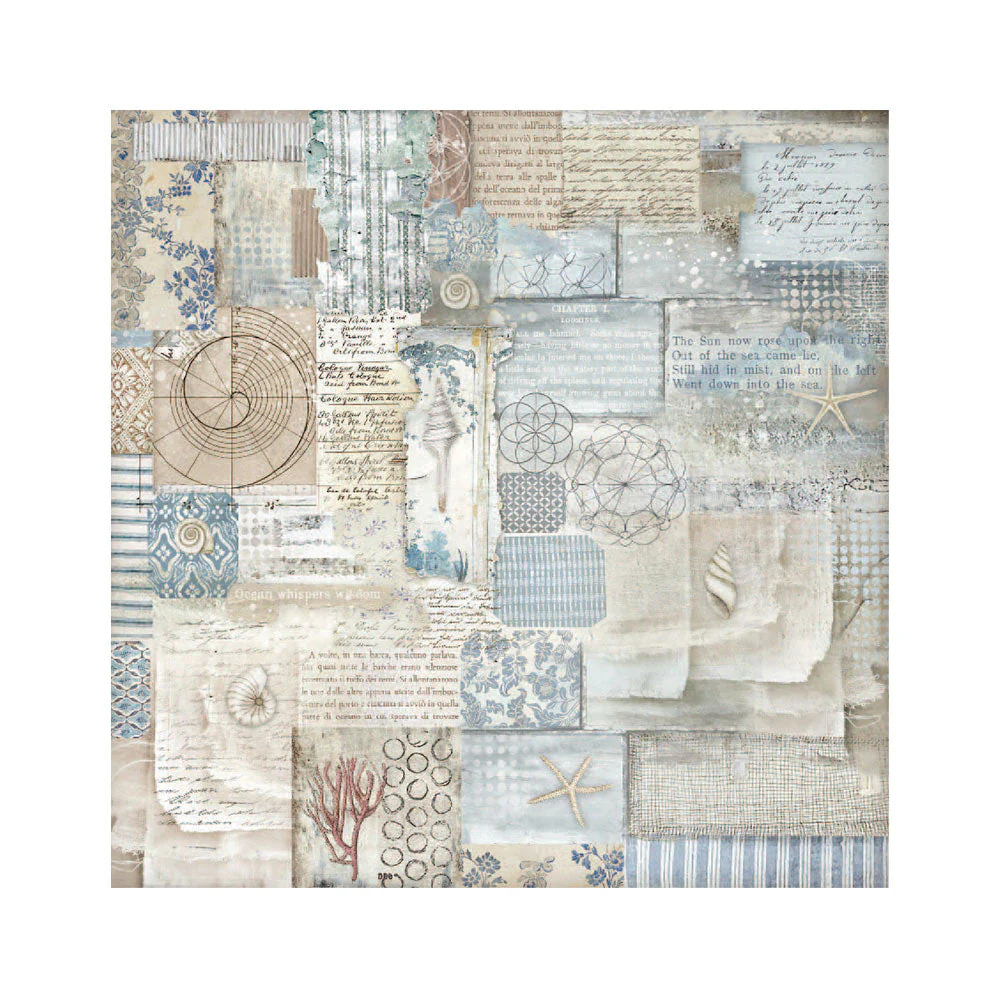 Stamperia Silent Sea 12x12 Inch Fabric Sheet (4pcs) - Image 4