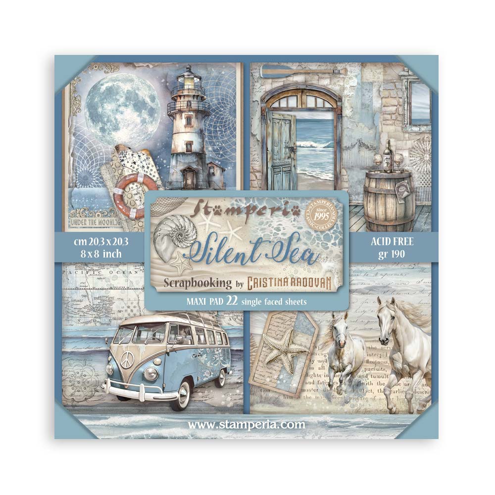 Stamperia Silent Sea 8x8 Inch Paper Pack (Single Face)