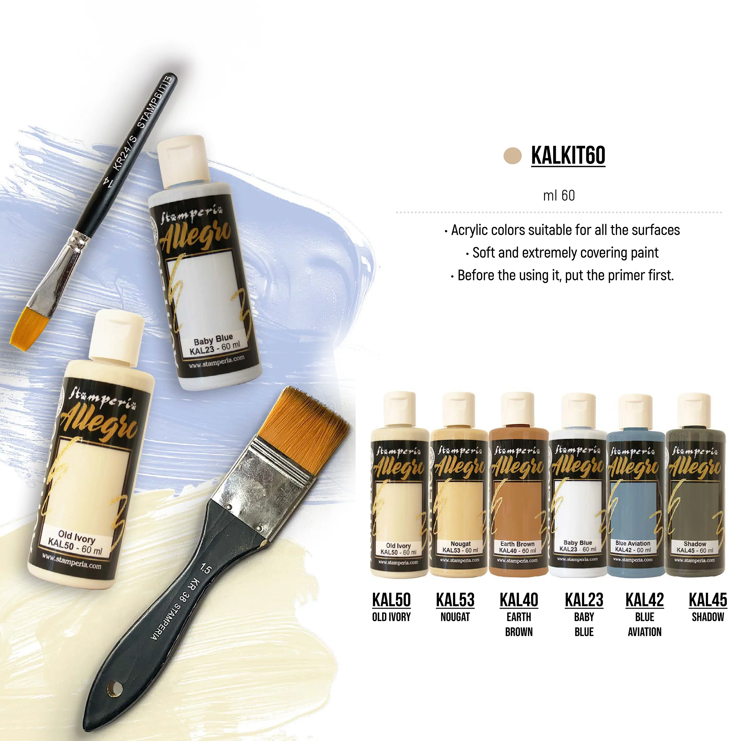 Stamperia Silent Sea Allegro Paint Kit (6pcs)