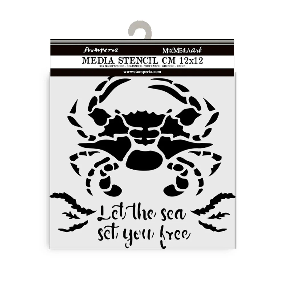 Stamperia Silent Sea Thick Stencil 12x12cm Crab