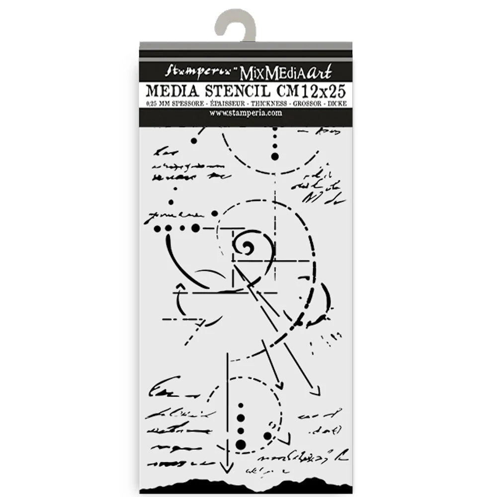 Stamperia Silent Sea Thick Stencil 12x25cm Fossil