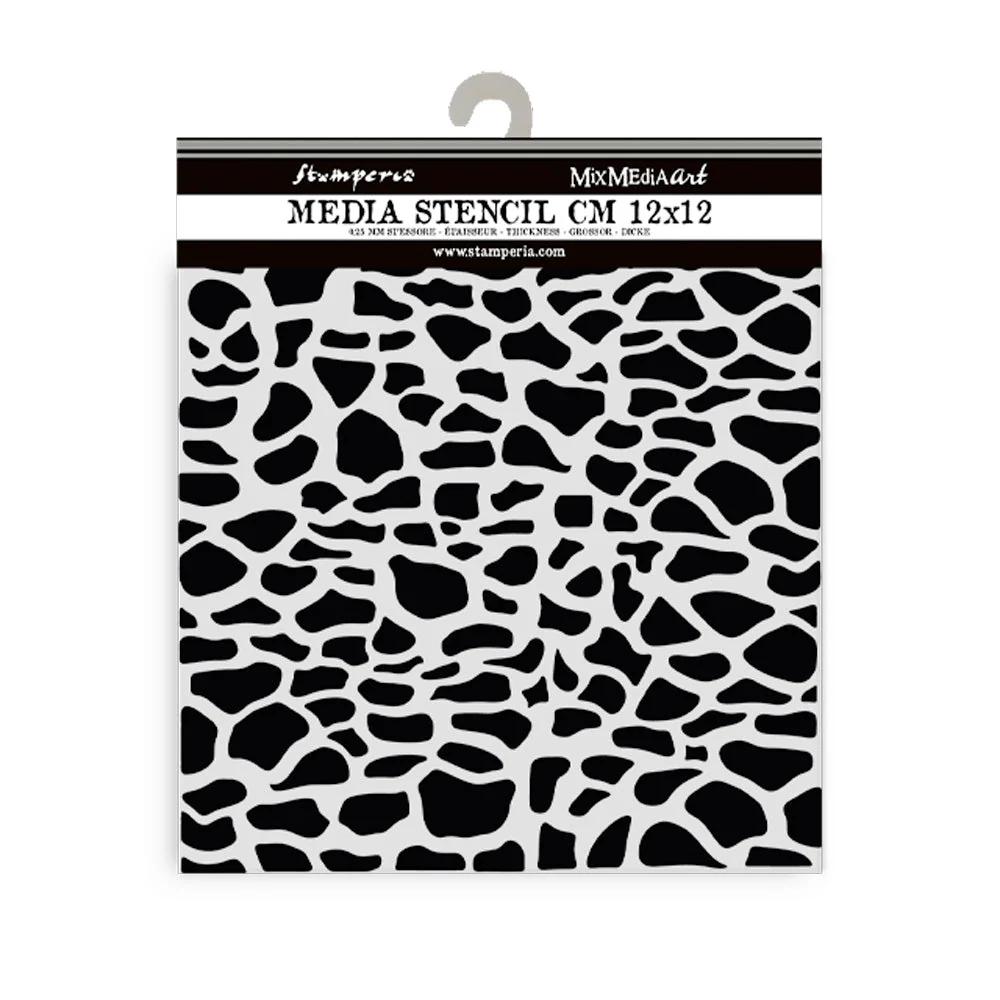 Stamperia Silent Sea Village Thick Stencil 12x12cm Stones Pattern