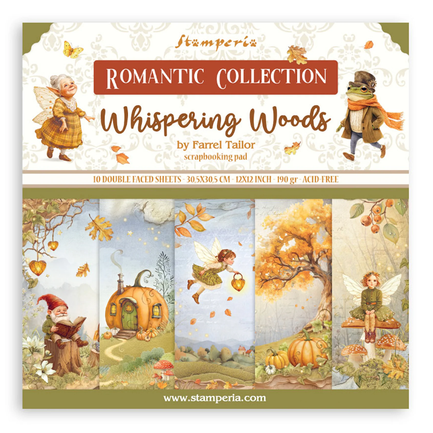 Stamperia Whispering Woods 12x12 Inch Paper Pack