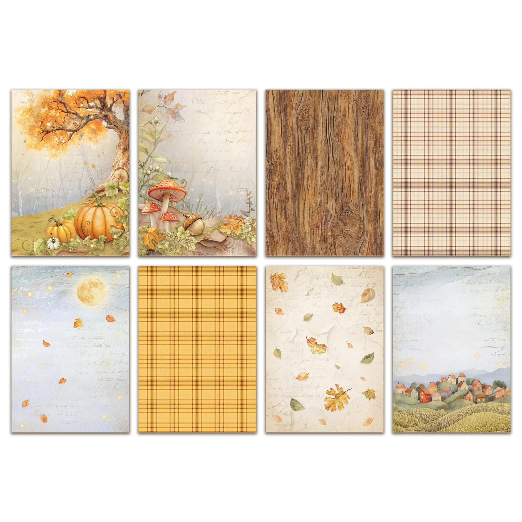 Stamperia Whispering Woods A6 Rice Paper Backgrounds (8pcs) - Image 2