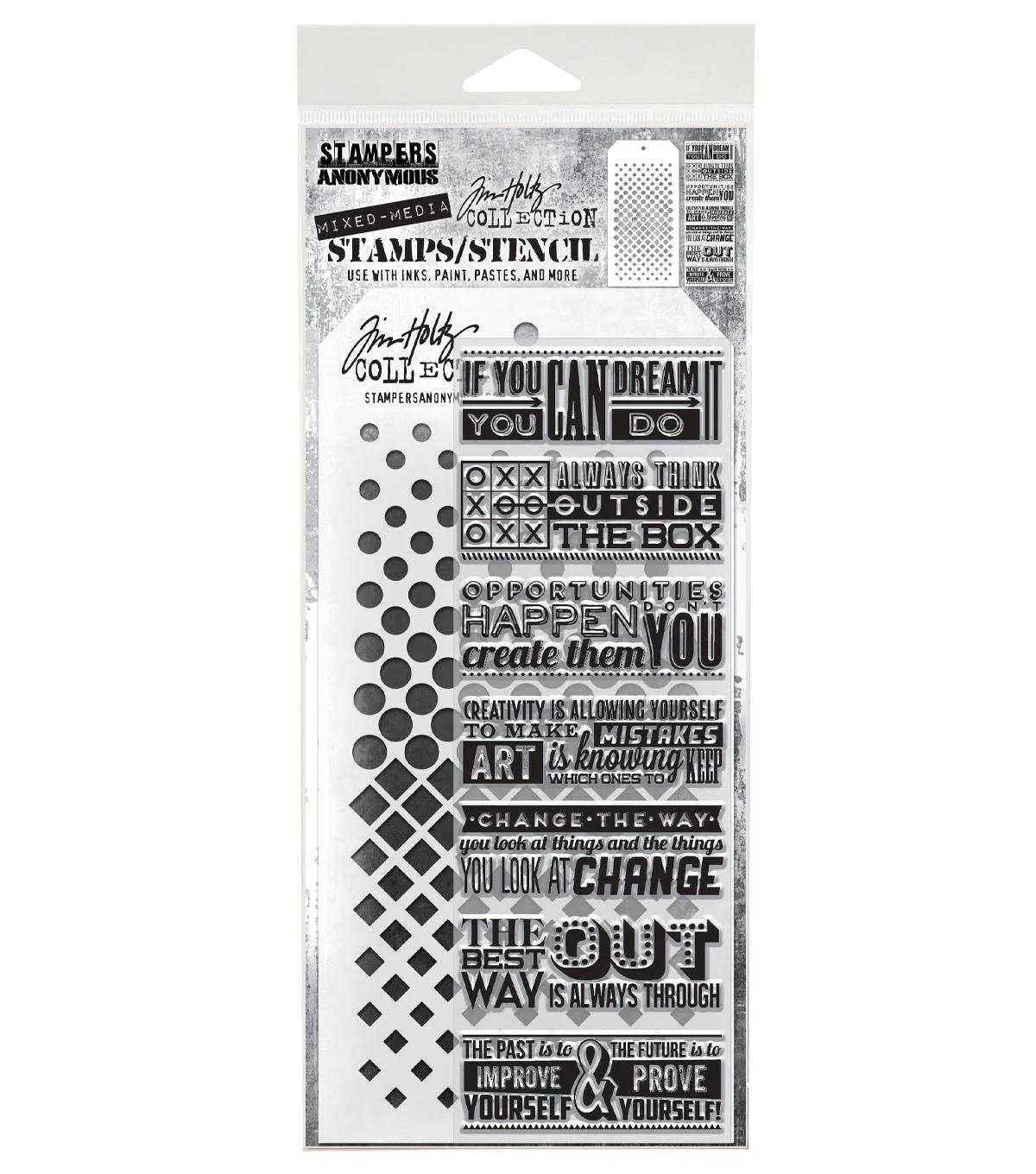 Stampers Anonymous Media #17 Tim Holtz Clear Stamp and Stencil