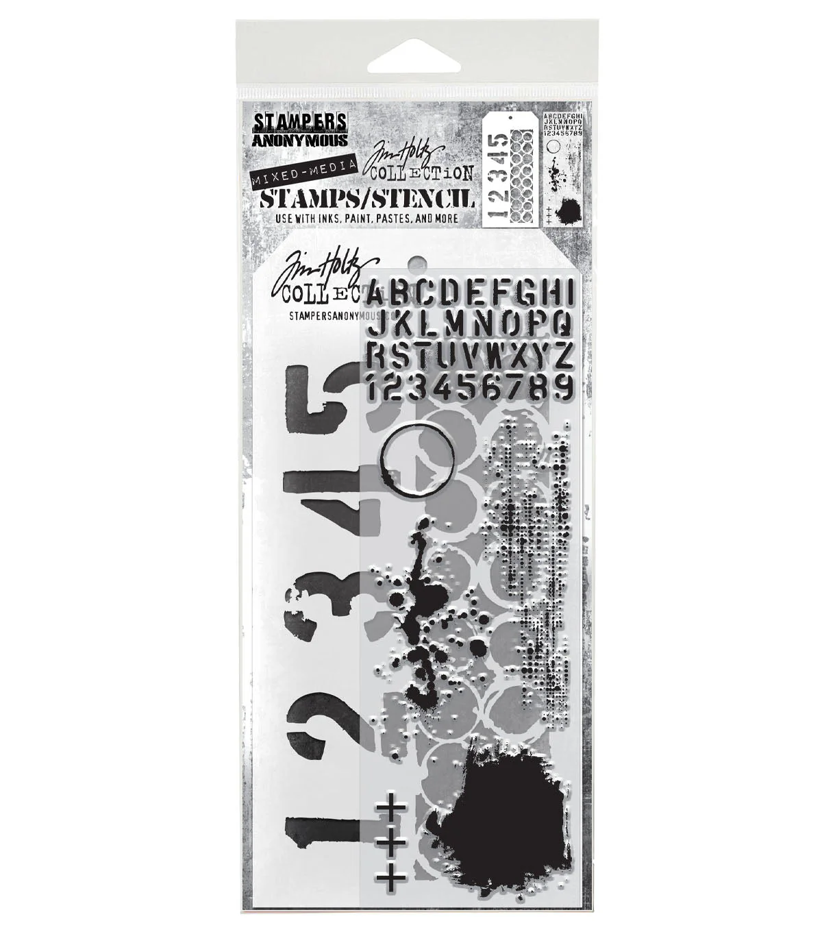 Stampers Anonymous Media #22 Tim Holtz Clear Stamp and Stencil