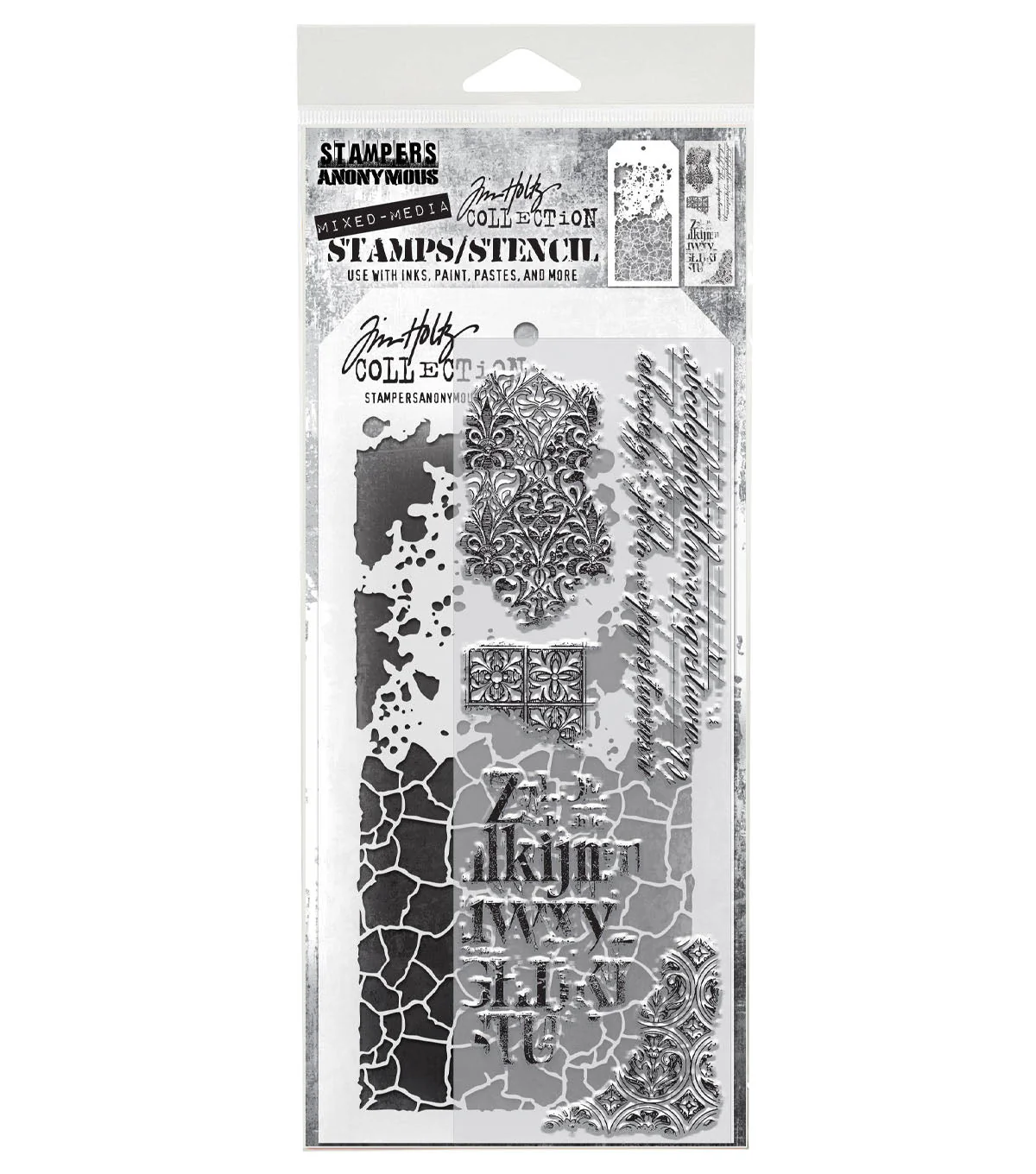 Stampers Anonymous Media #23 Tim Holtz Clear Stamp and Stencil