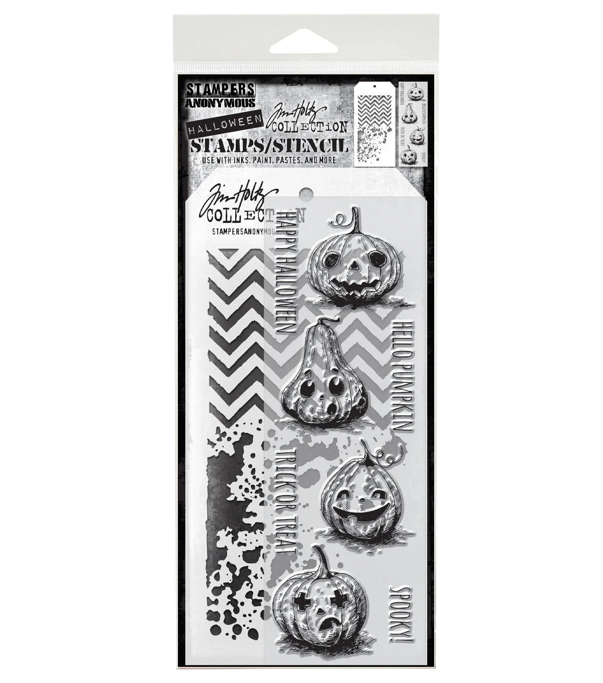 Stampers Anonymous Media #27 Tim Holtz Clear Stamp and Stencil