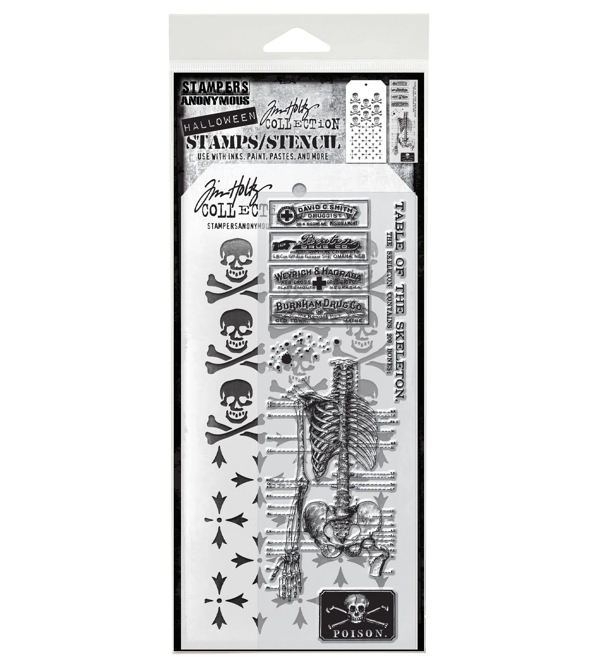 Stampers Anonymous Media #29 Tim Holtz Clear Stamp and Stencil