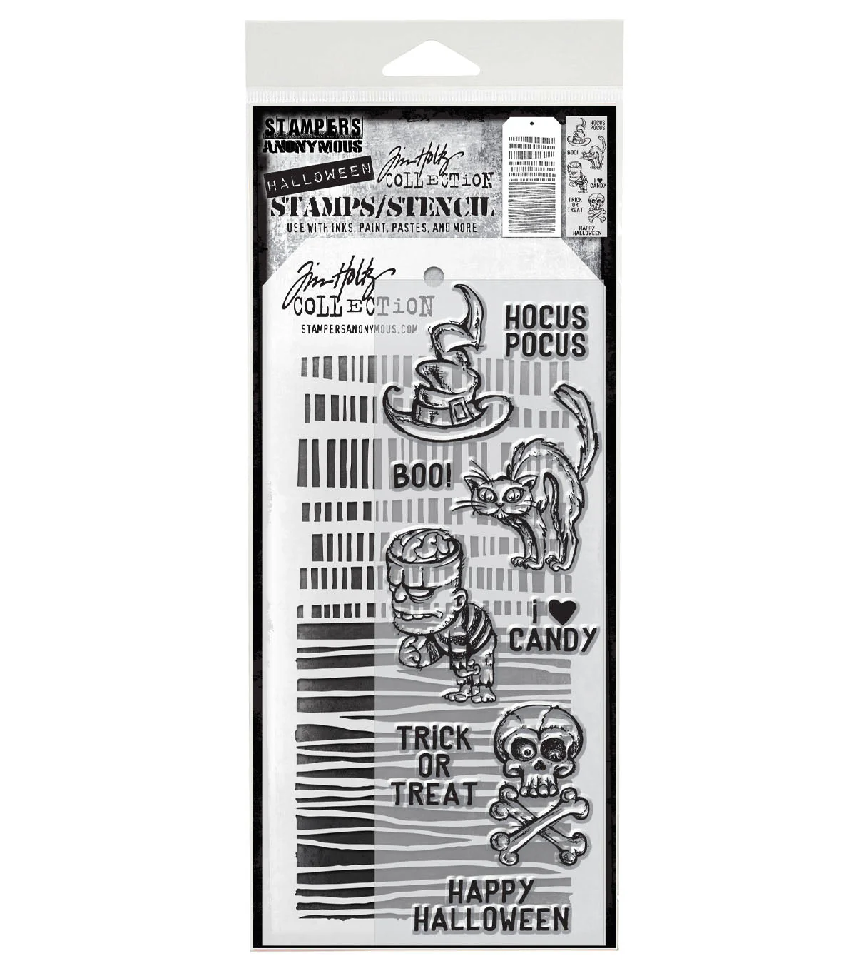 Stampers Anonymous Media #30 Tim Holtz Clear Stamp and Stencil