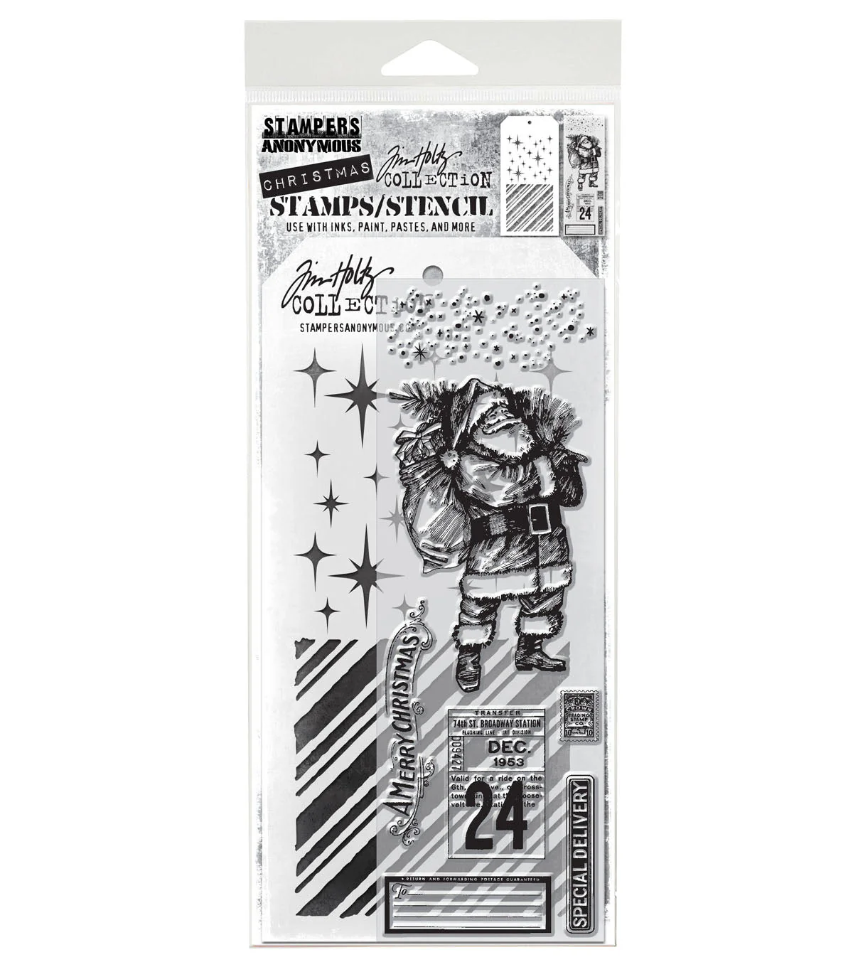 Stampers Anonymous Media #31 Tim Holtz Clear Stamp and Stencil