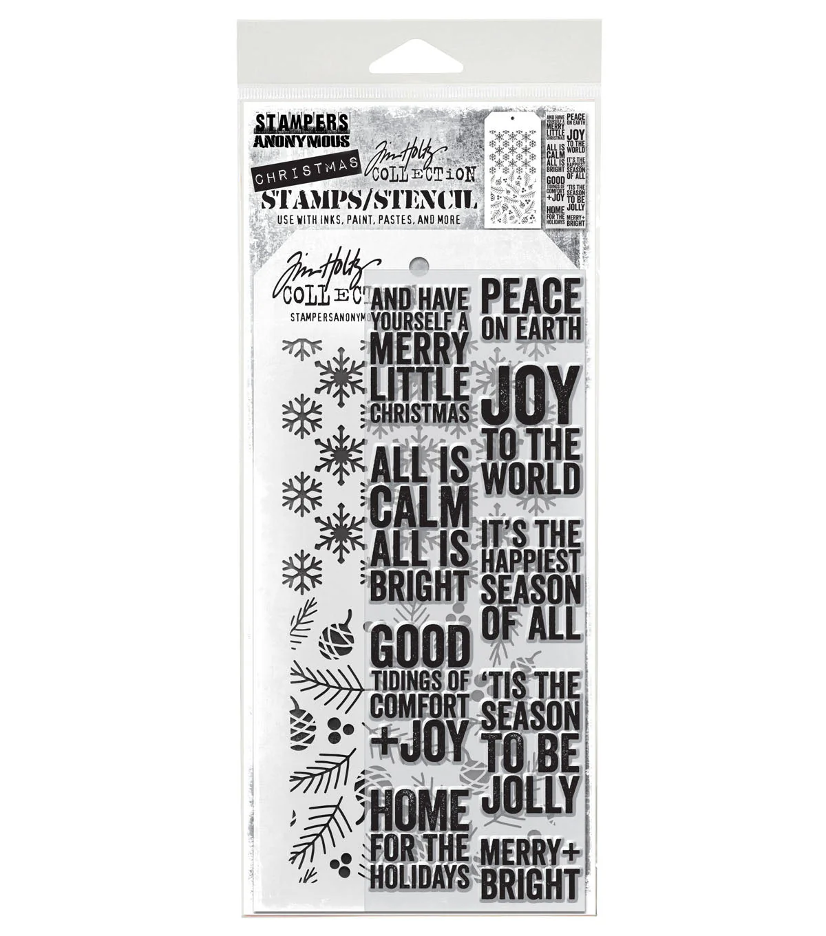 Stampers Anonymous Media #33 Tim Holtz Clear Stamp and Stencil