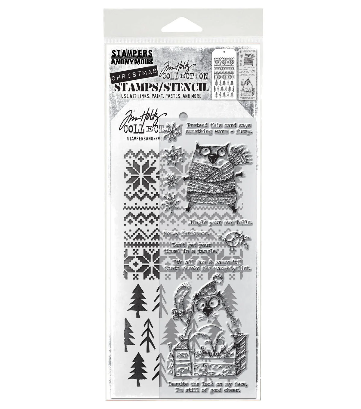 Stampers Anonymous Media #34 Tim Holtz Clear Stamp and Stencil
