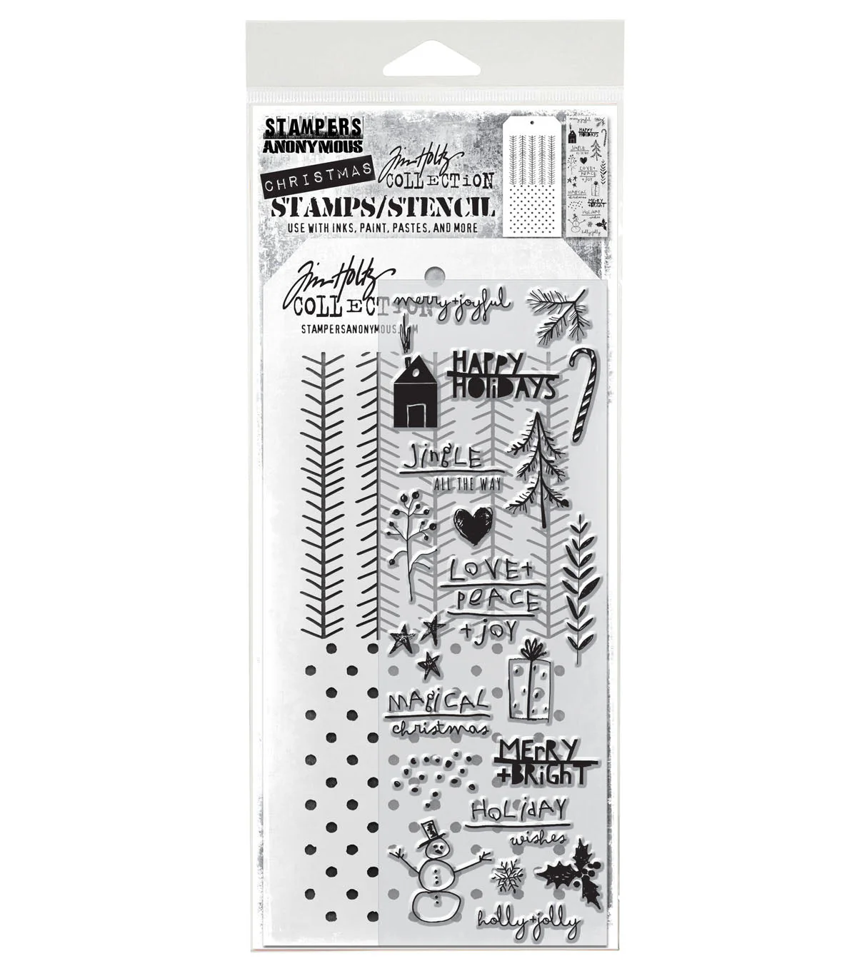 Stampers Anonymous Media #36 Tim Holtz Clear Stamp and Stencil