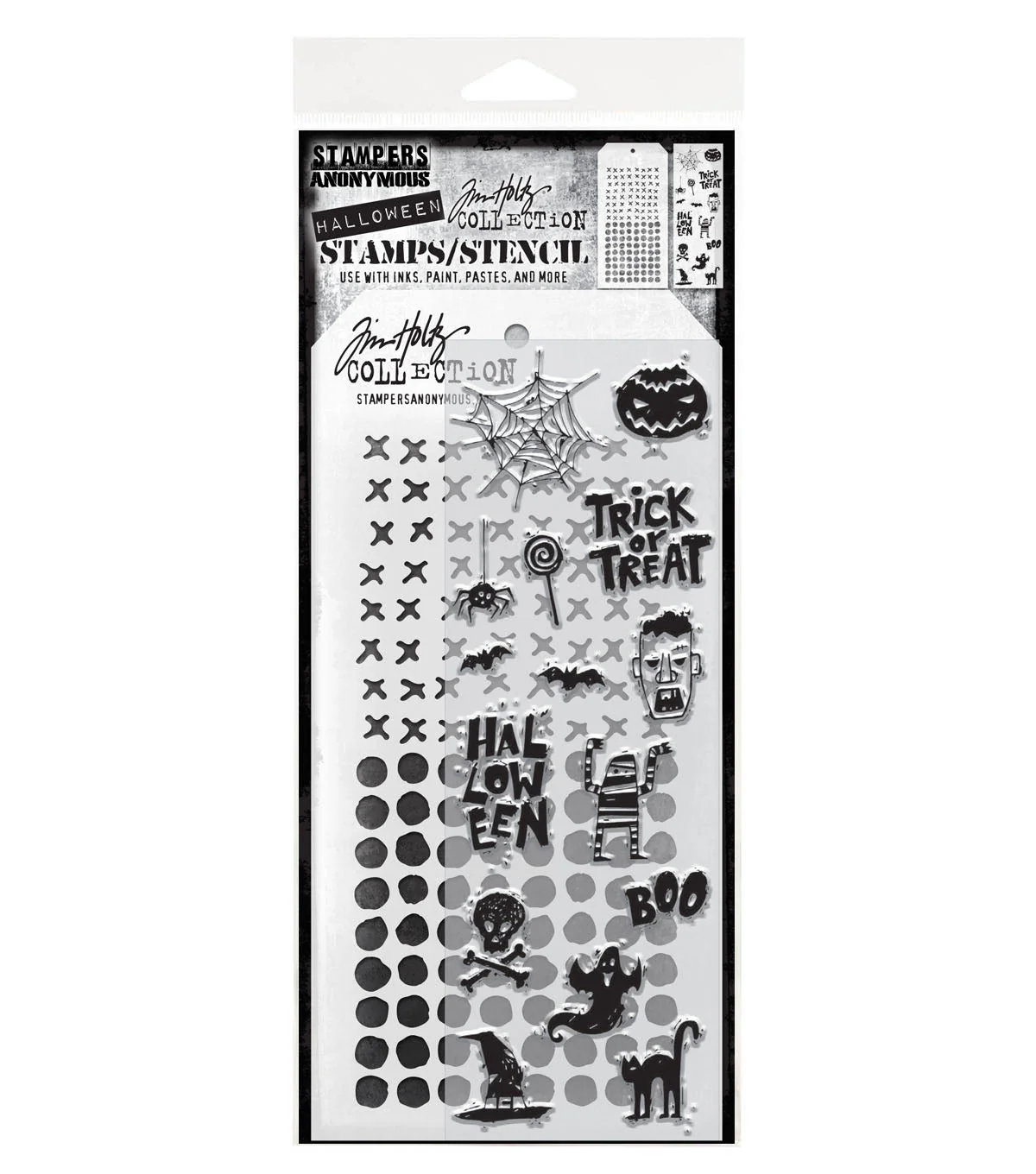 Stampers Anonymous Media #47 Tim Holtz Clear Stamp and Stencil