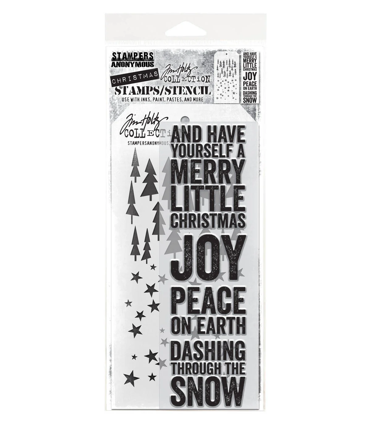 Stampers Anonymous Media #53 Tim Holtz Clear Stamp and Stencil