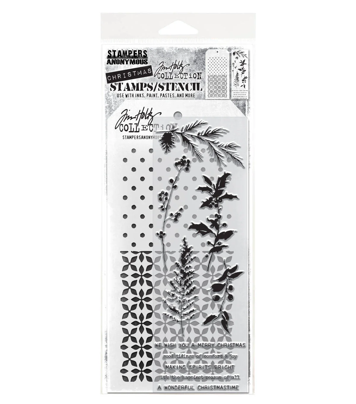 Stampers Anonymous Media #55 Tim Holtz Clear Stamp and Stencil