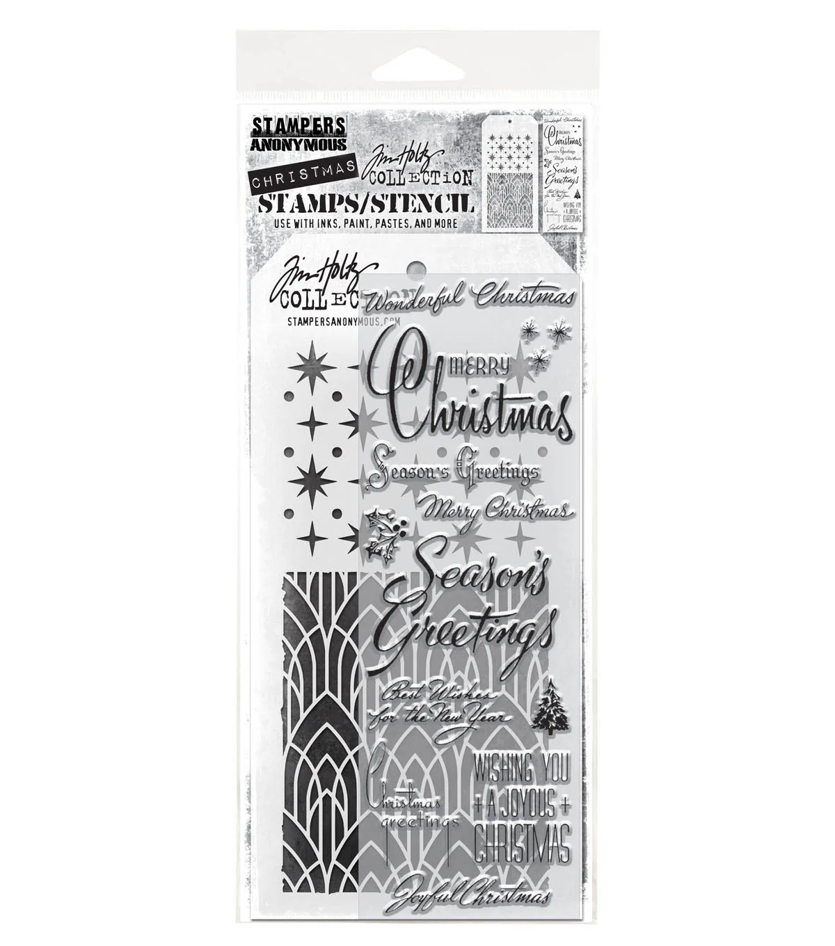 Stampers Anonymous Media #56 Tim Holtz Clear Stamp and Stencil