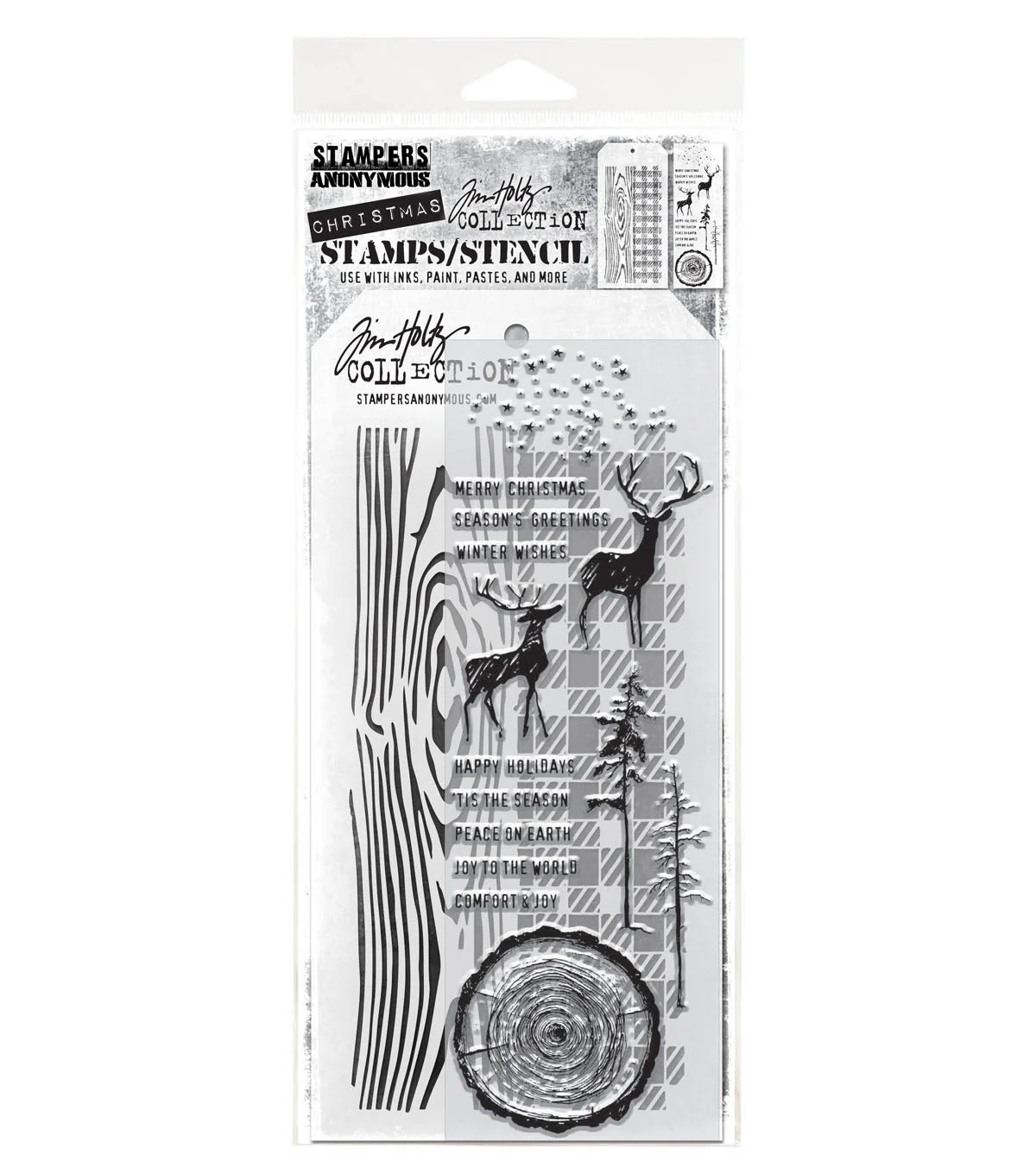 Stampers Anonymous Media #57 Tim Holtz Clear Stamp and Stencil