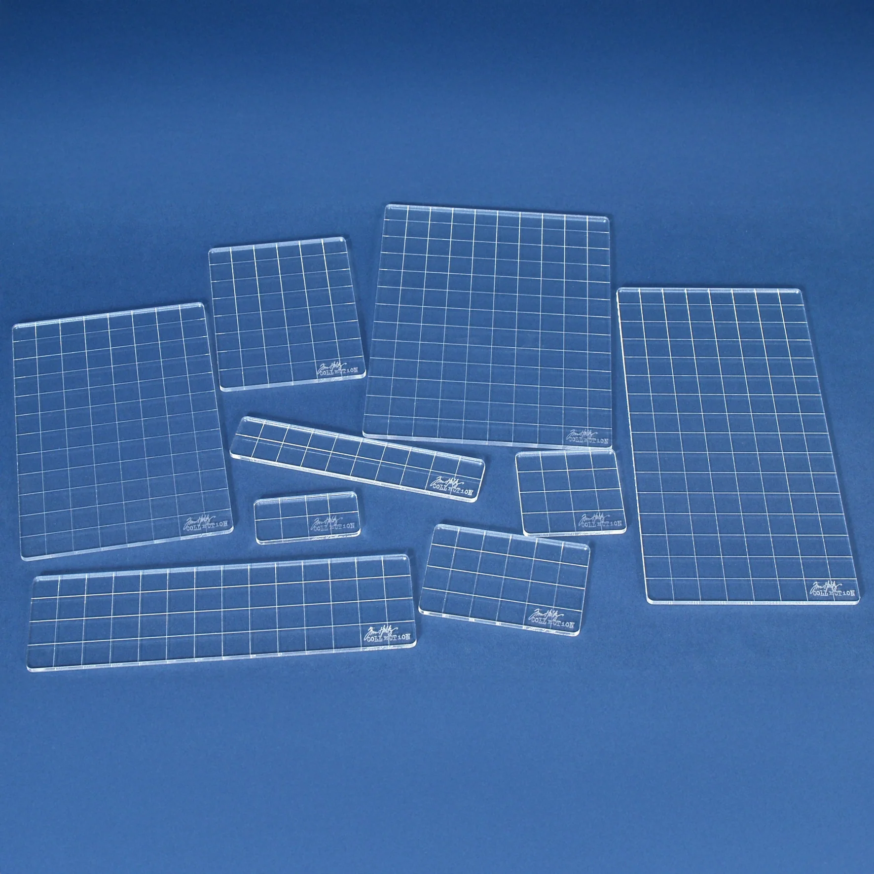 Stampers Anonymous Tim Holtz Acrylic Stamping Grid Blocks - 9 Pcs - Image 2