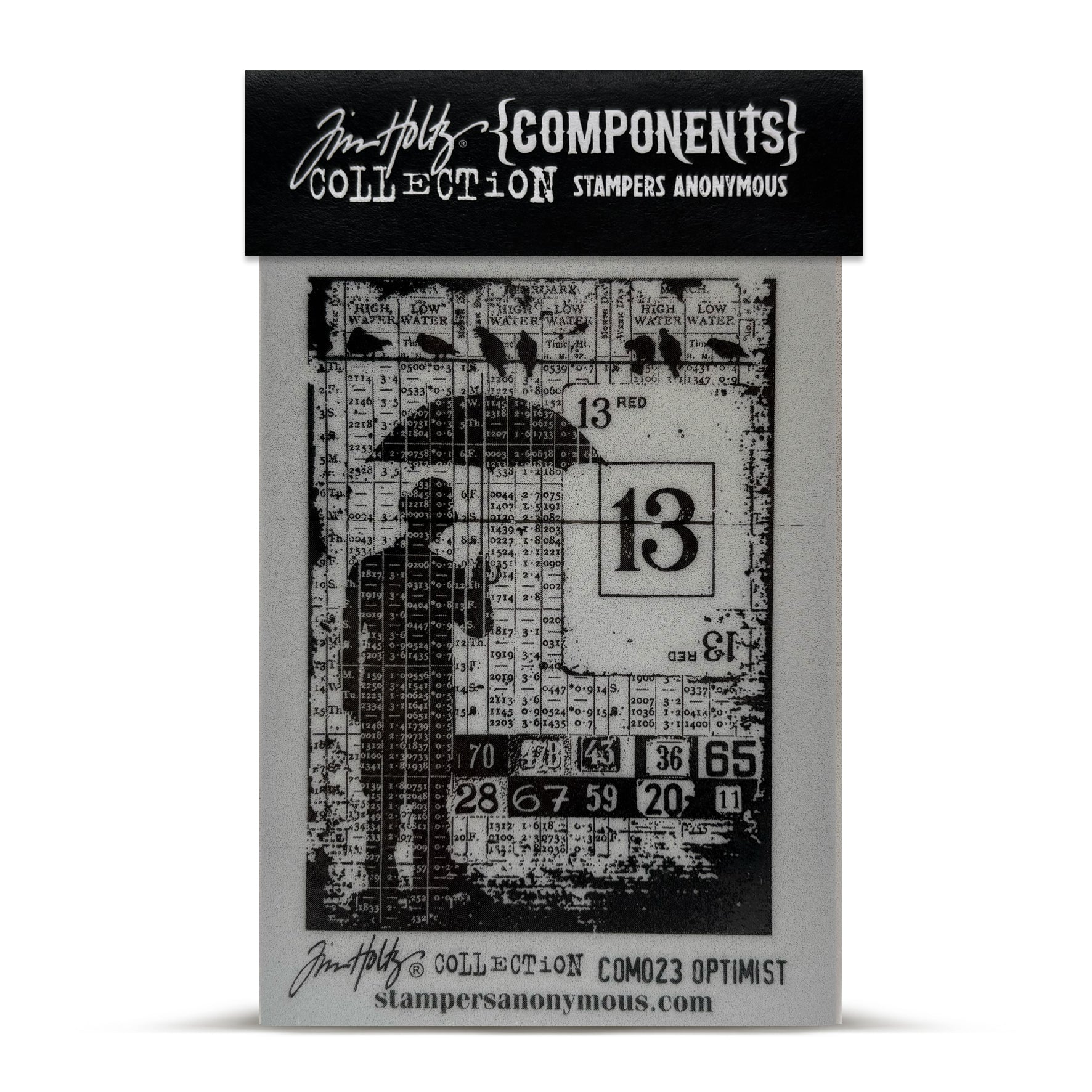 Stampers Anonymous Tim Holtz Cling Stamp 2.5"x3.5" - Optimist