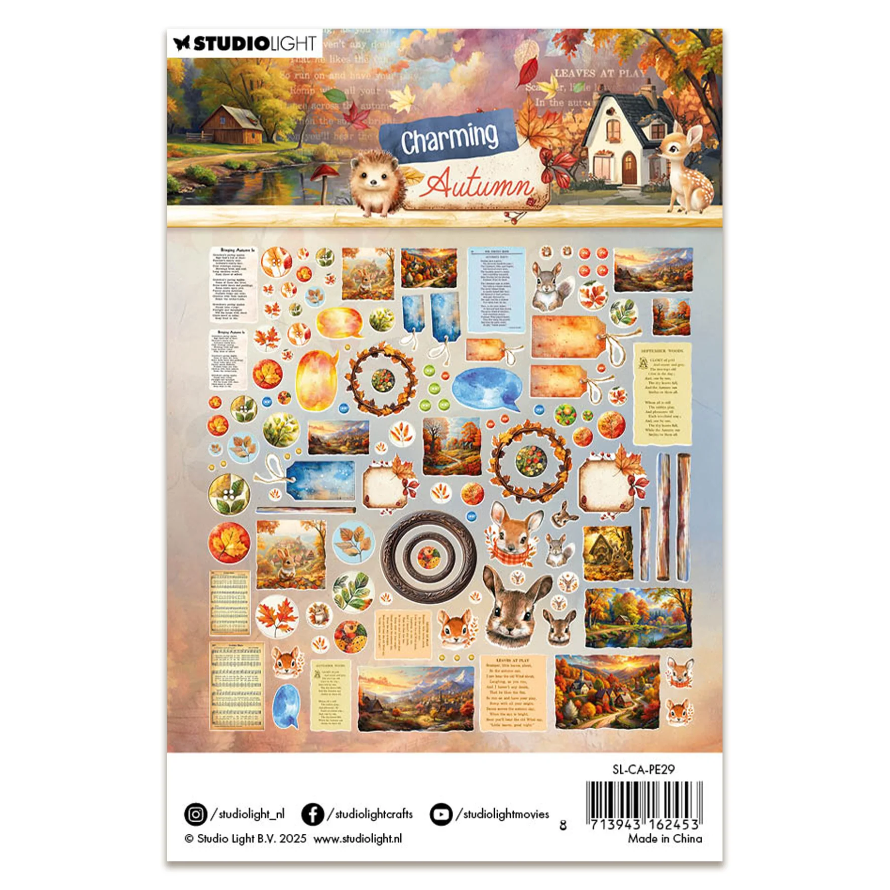 Studio Light Charming Autumn - Paper Elements Labels, Images & Animal Heads - Image 2