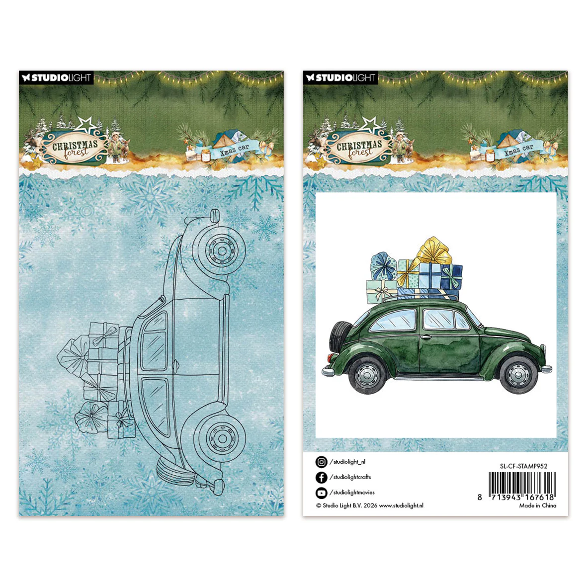 Studio Light Clear Stamps Xmas Car Christmas Forest