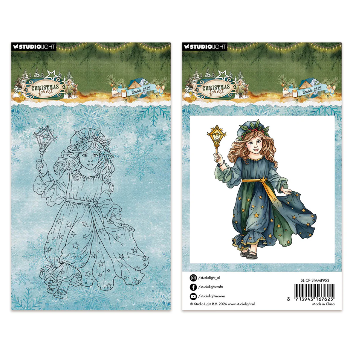 Studio Light Clear Stamps Xmas Girl Christmas Forest
