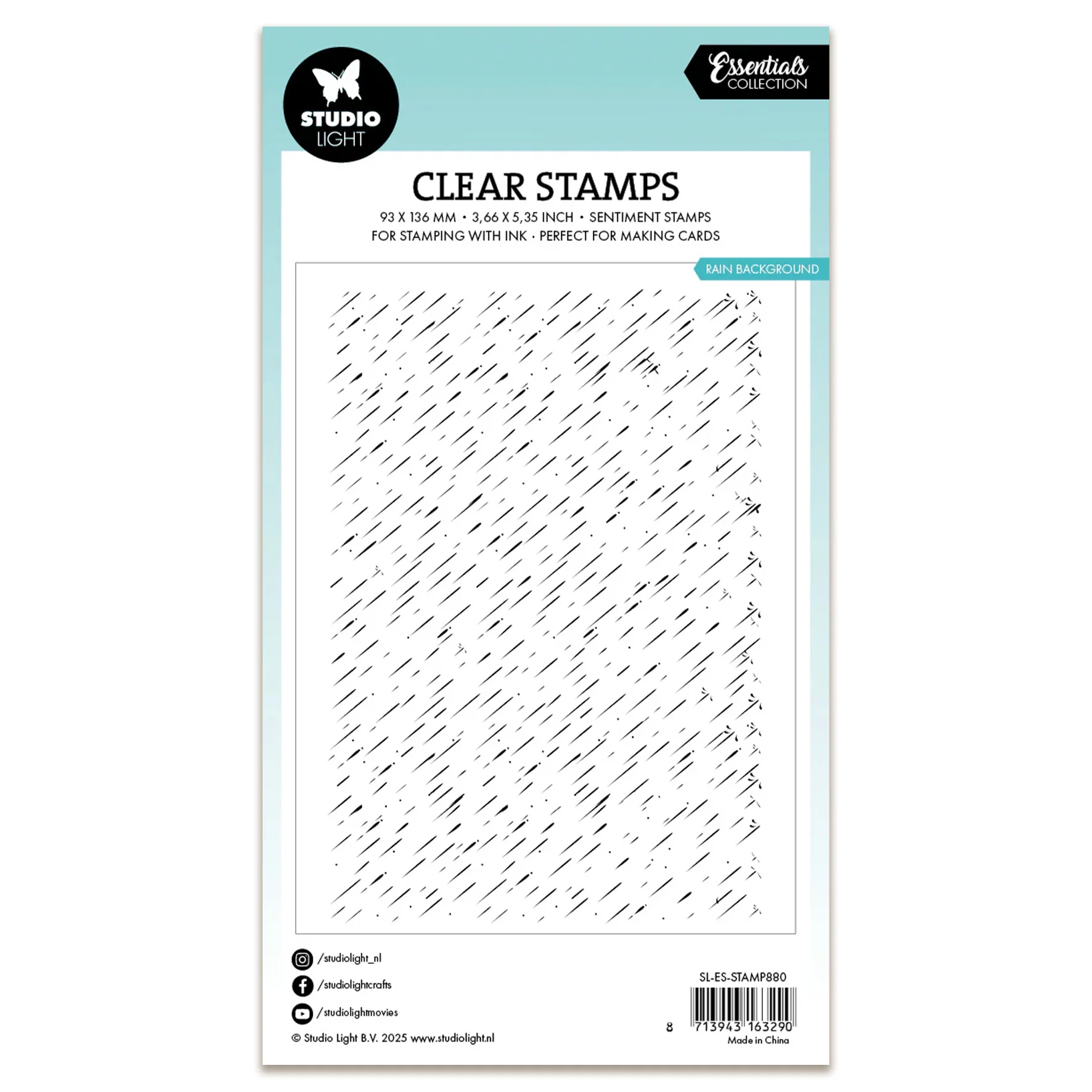Studio Light Essentials Clear Stamp Rain Background - Image 3