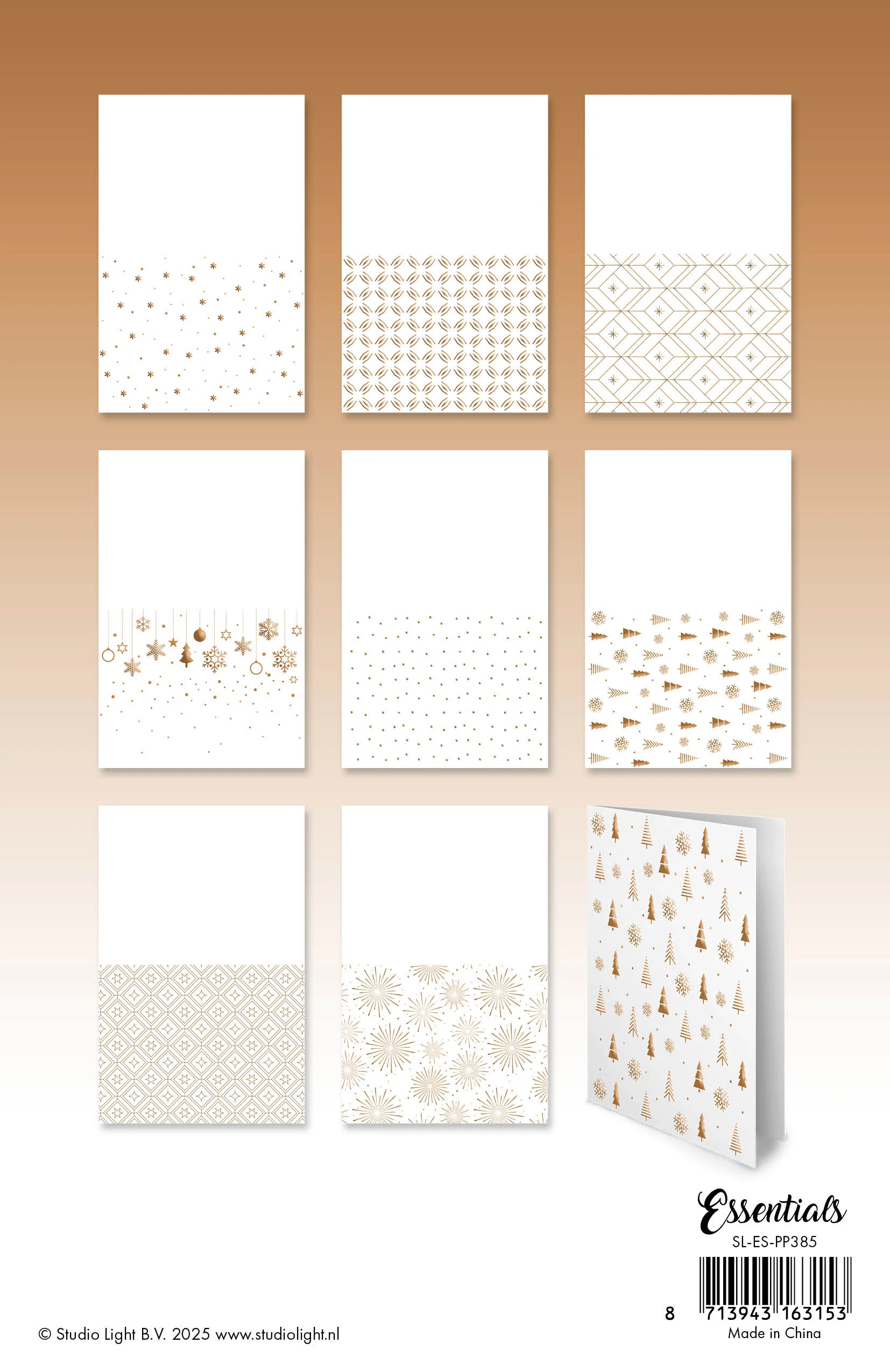 Studio Light Essentials Foiled Cards Bronze Patterns - Image 2