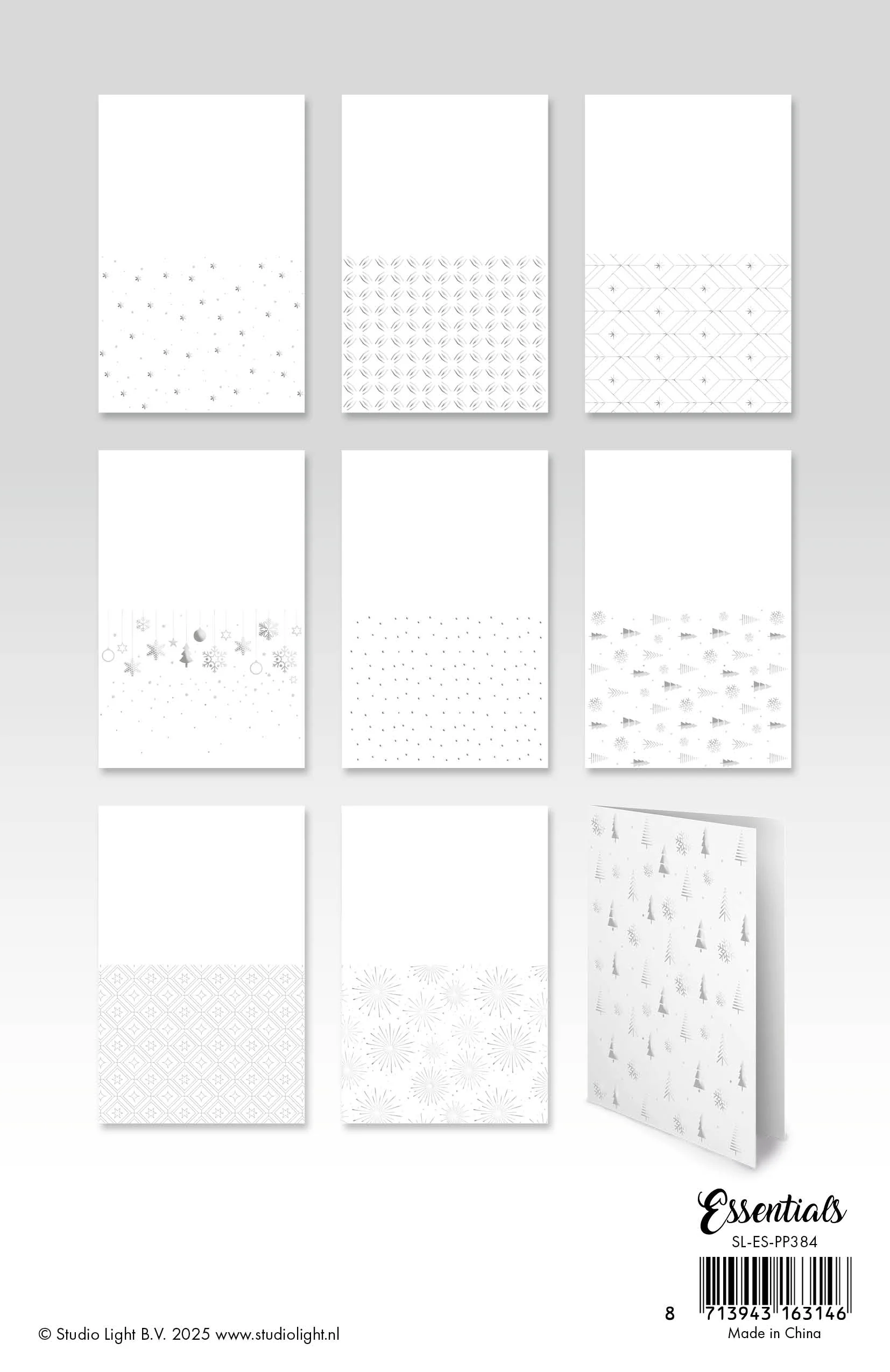 Studio Light Essentials Foiled Cards Silver Patterns - Image 2
