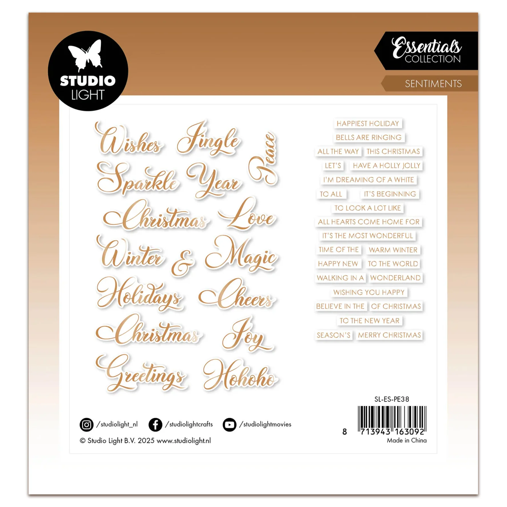 Studio Light Essentials Paper Elements Bronze Sentiments Classic - Image 3