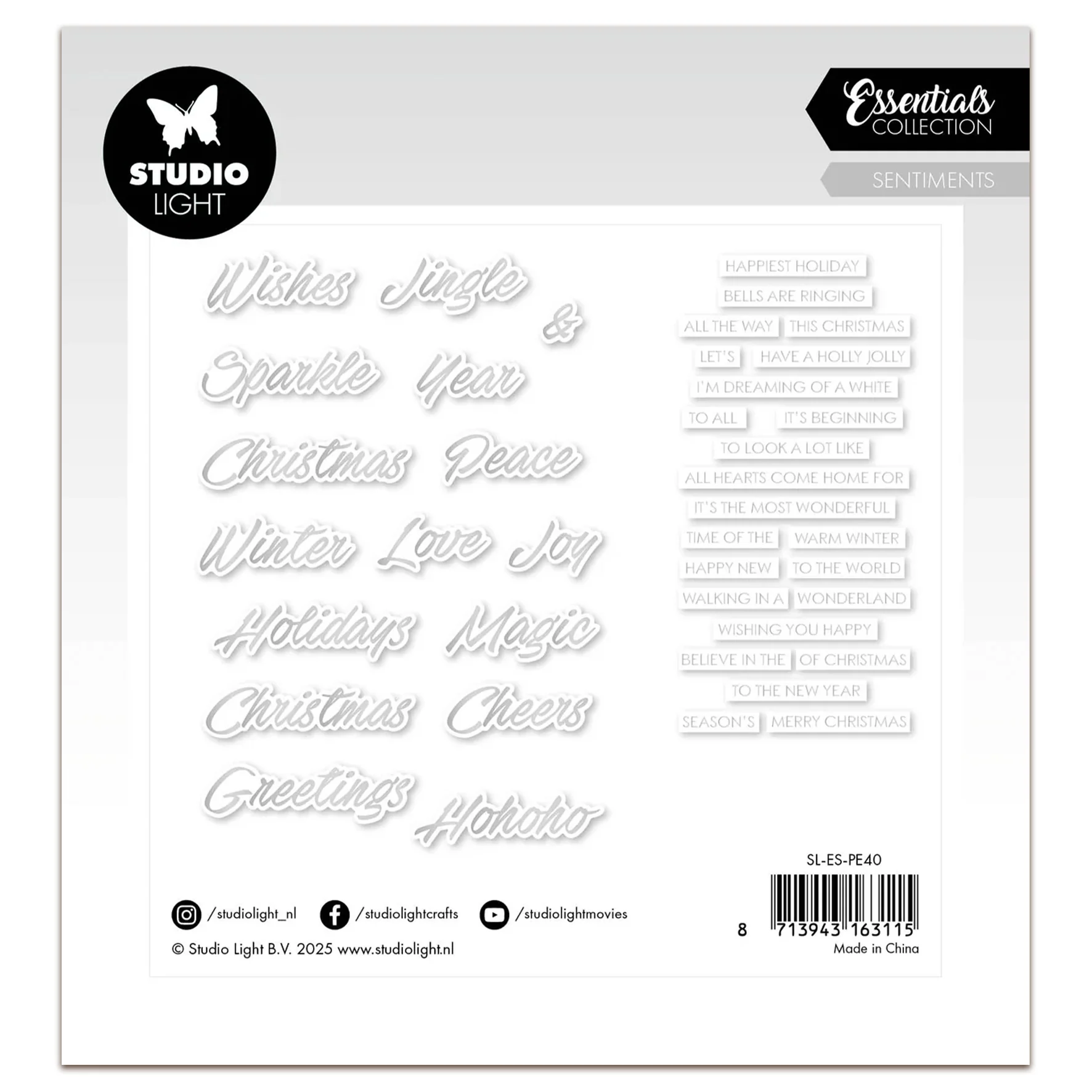 Studio Light Essentials Paper Elements Silver Sentiments Trendy - Image 3