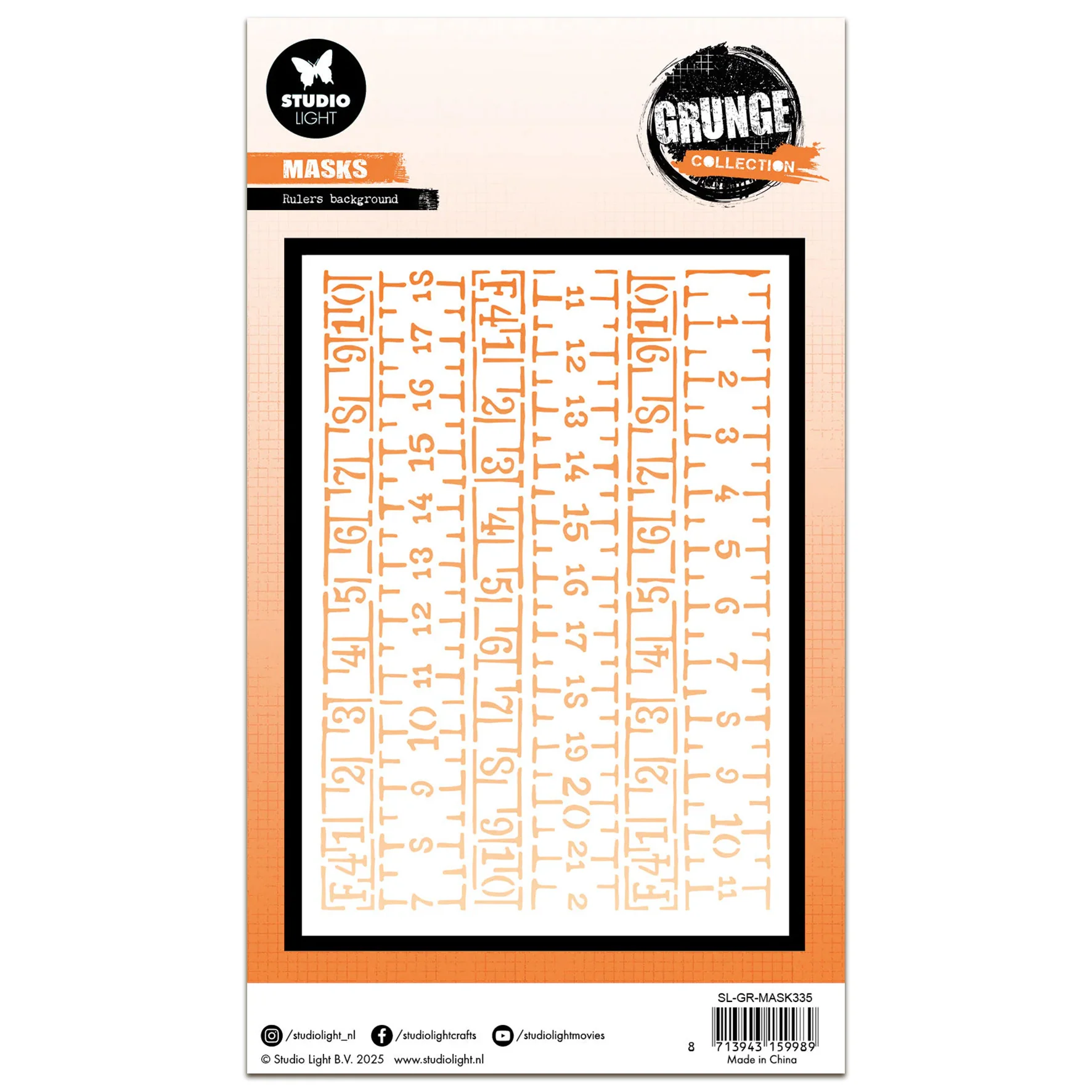 Studio Light Grunge Mask - Ruler Background - Nr.335 - Image 2