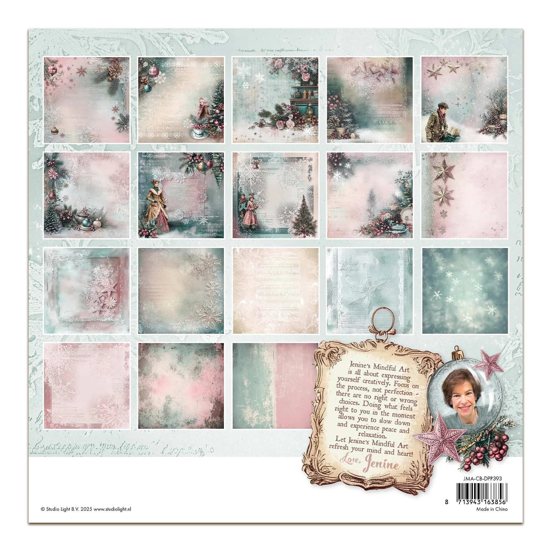 Studio Light Jenine's Mindful Art Christmas Blush - Designer Paper Pad Backgrounds - Image 3