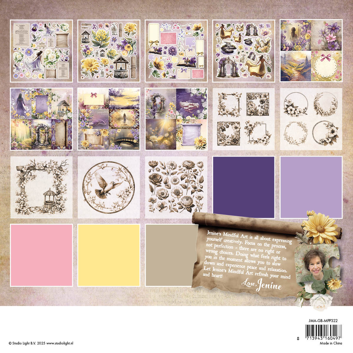 Studio Light Jenine's Mindful Art - Growing & Blooming - Mixed Paper Pad - Vellum, Unicolor & Elements - Image 2